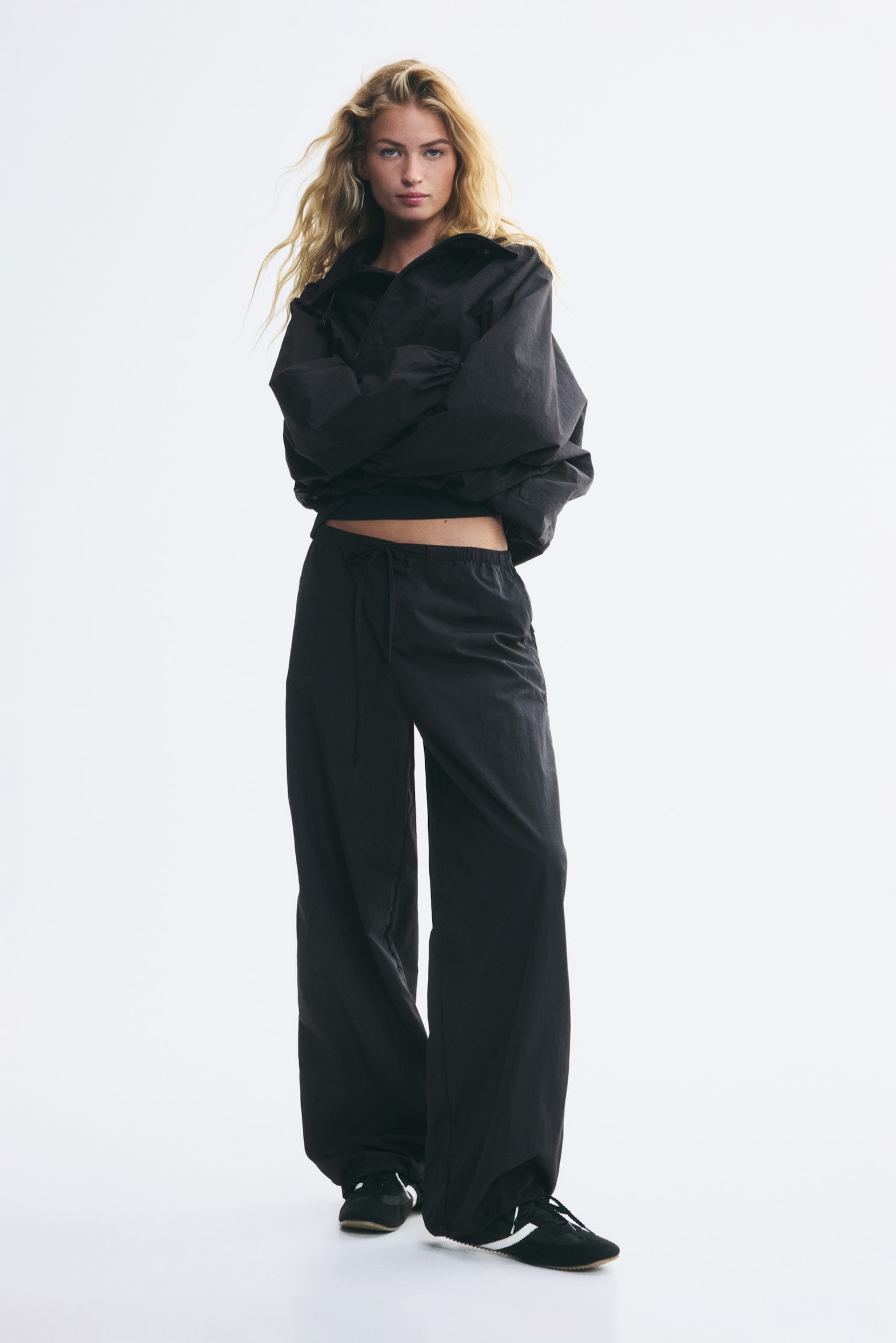 Женские брюки H&M Nylon Parachute, цвет: Чёрный — фото 3