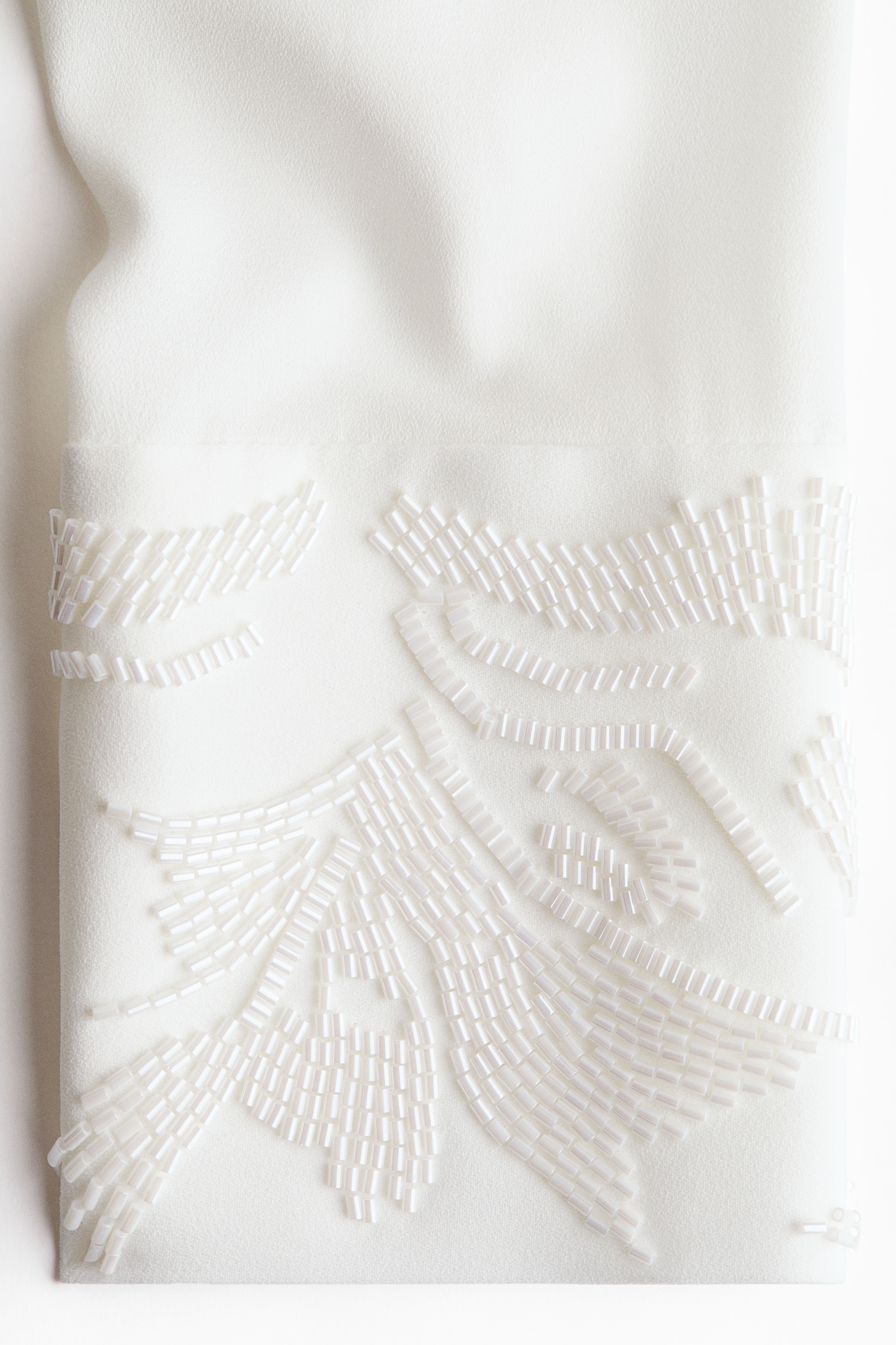 Bead-embroidered cowl-back blouse