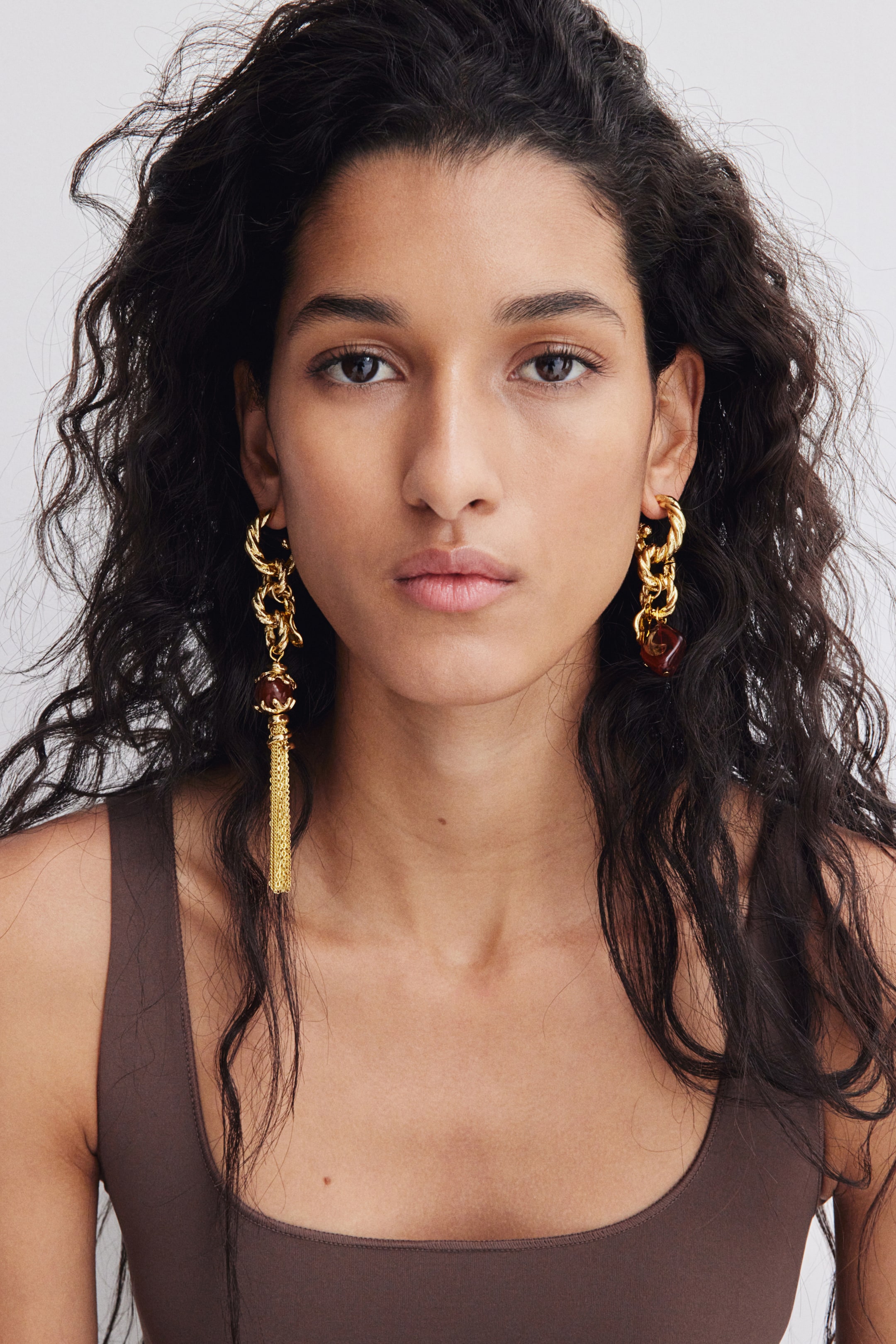 Hoop Earrings with Mismatched Pendants