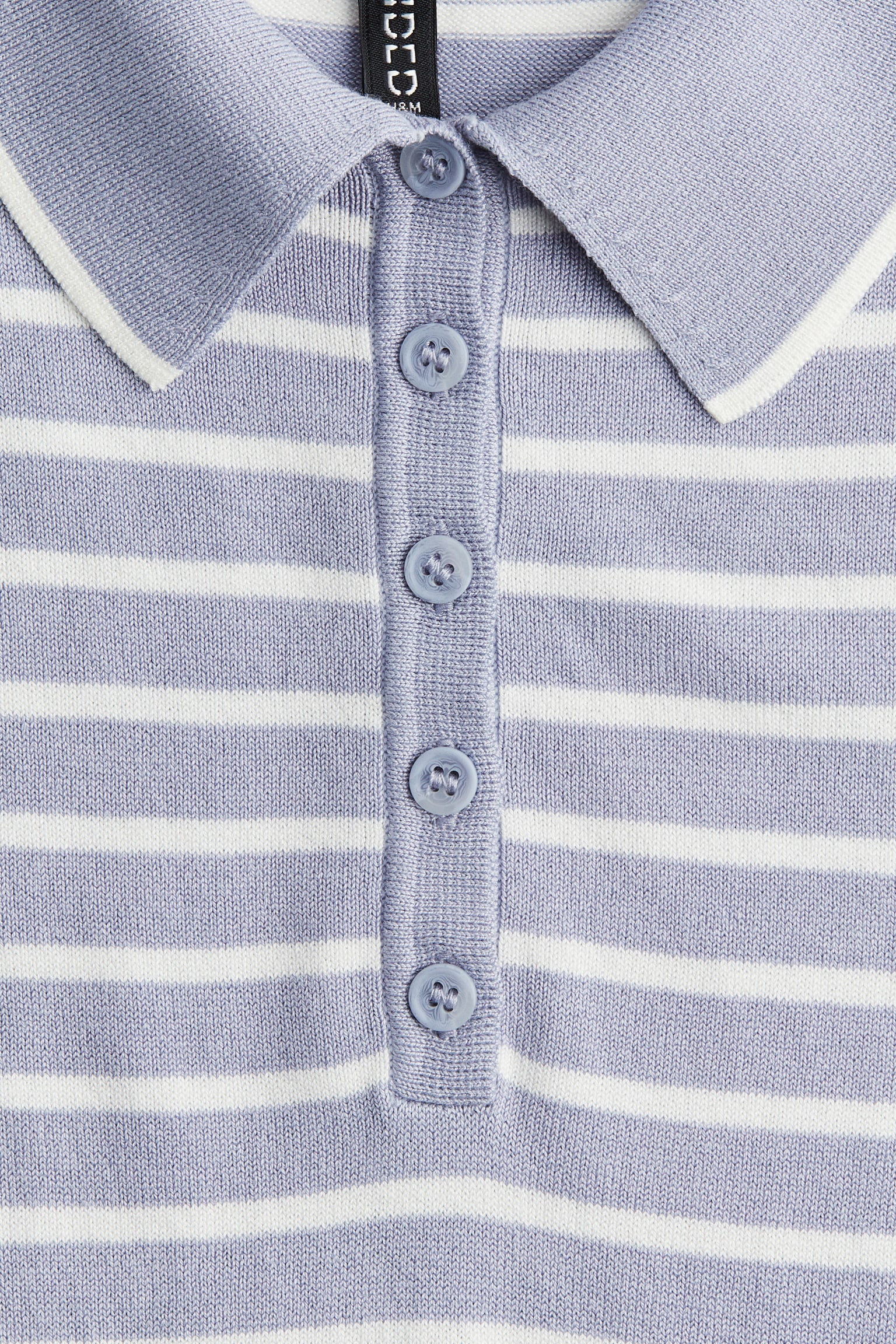 Fine-knit polo shirt - Light purple/Striped/Cream/Grey marl/Navy blue/Light blue/Striped/Light pink/Light blue - 4