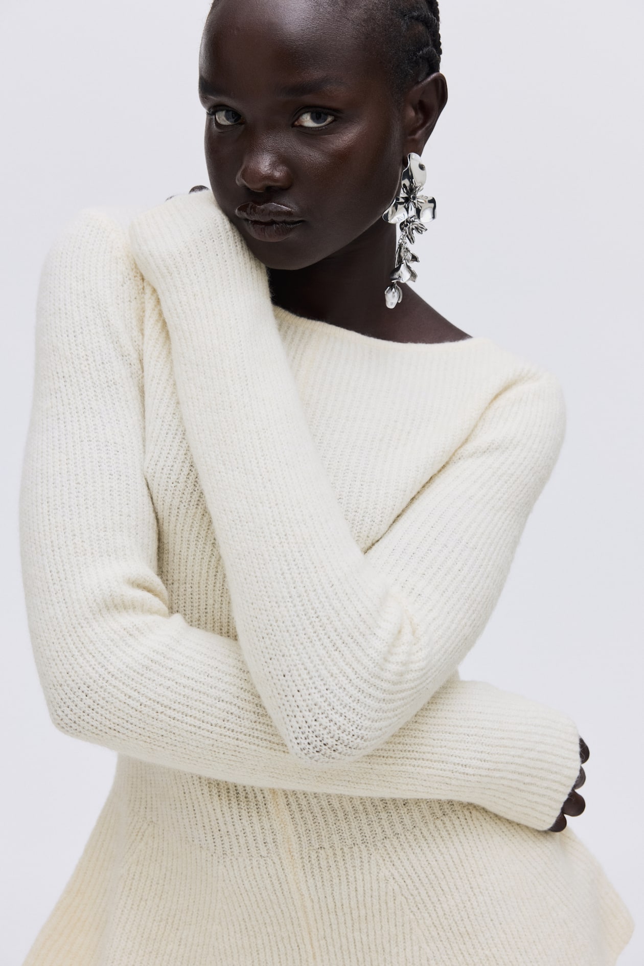 Rib-Knit Peplum Top - image 4