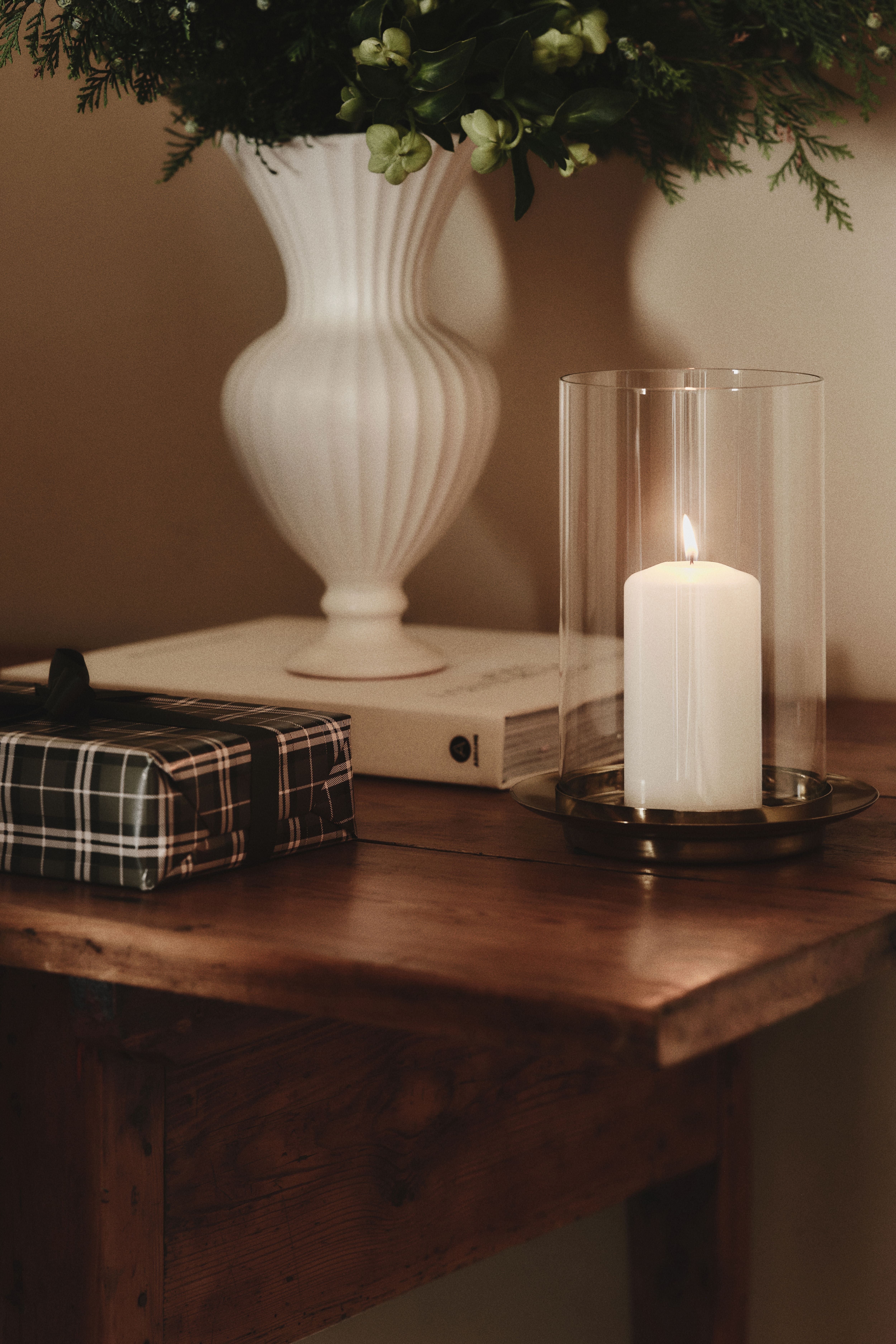 Large Glass Hurricane Candle Holder