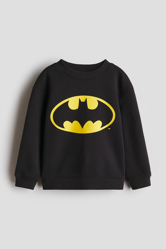 Sweatshirt with Printed Motif - Black/Batman/Dark green/Minecraft/Black/Minecraft/Red/Marvel Comics - 1