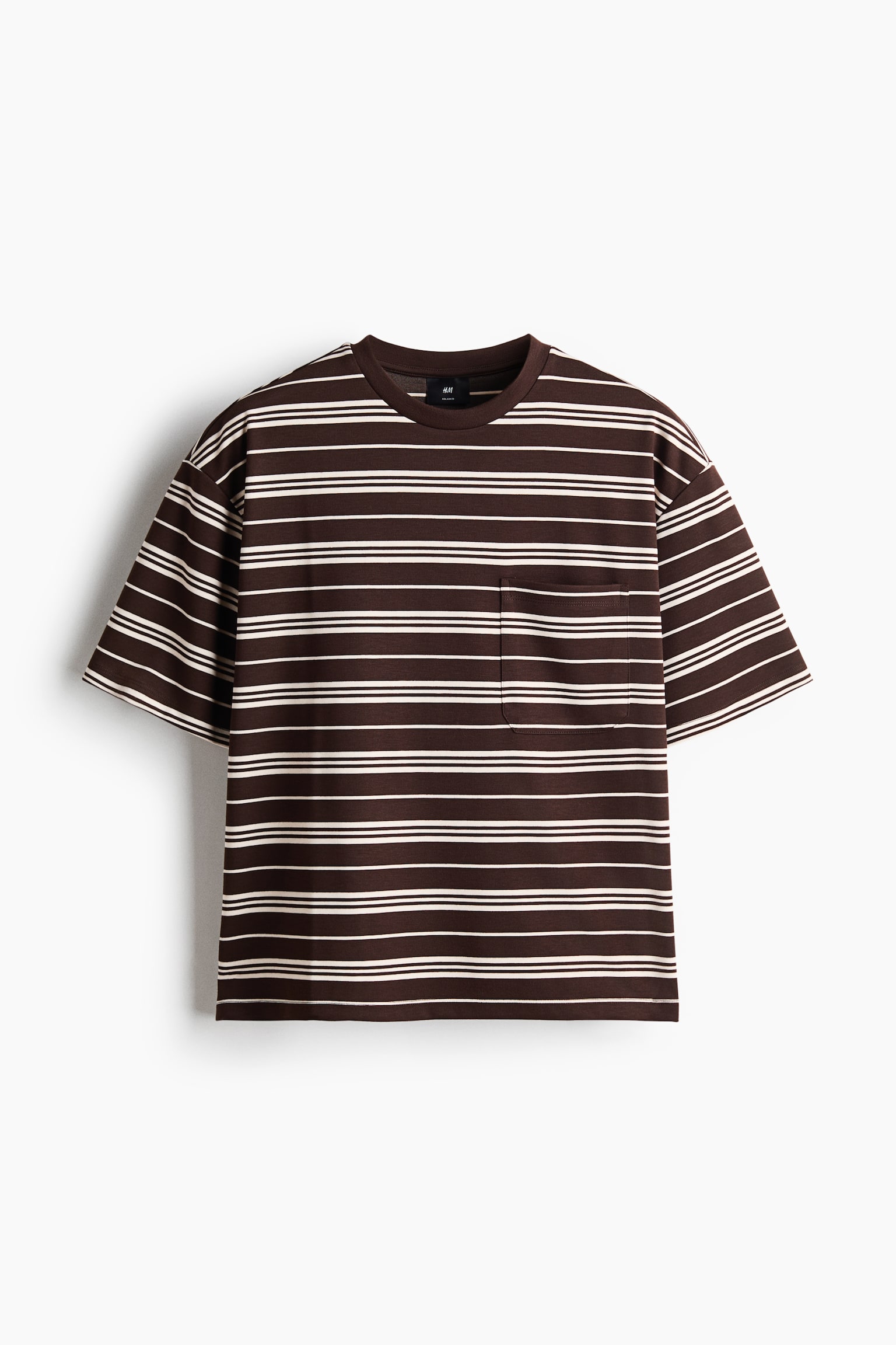 Relaxed Fit T-shirt - Dark brown/Striped
