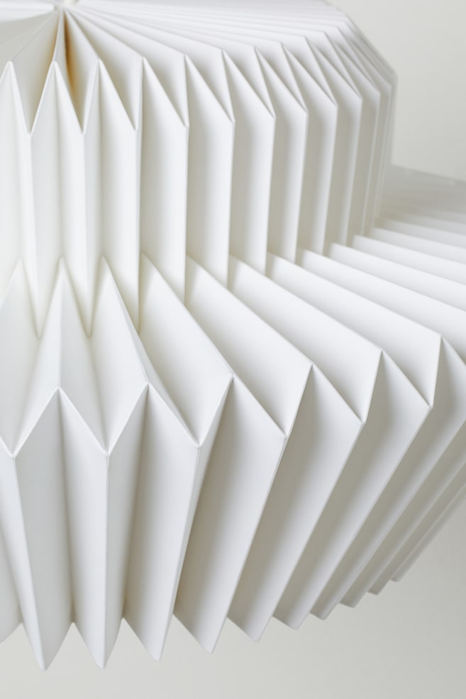 Pleated paper pendant lamp - White - 2