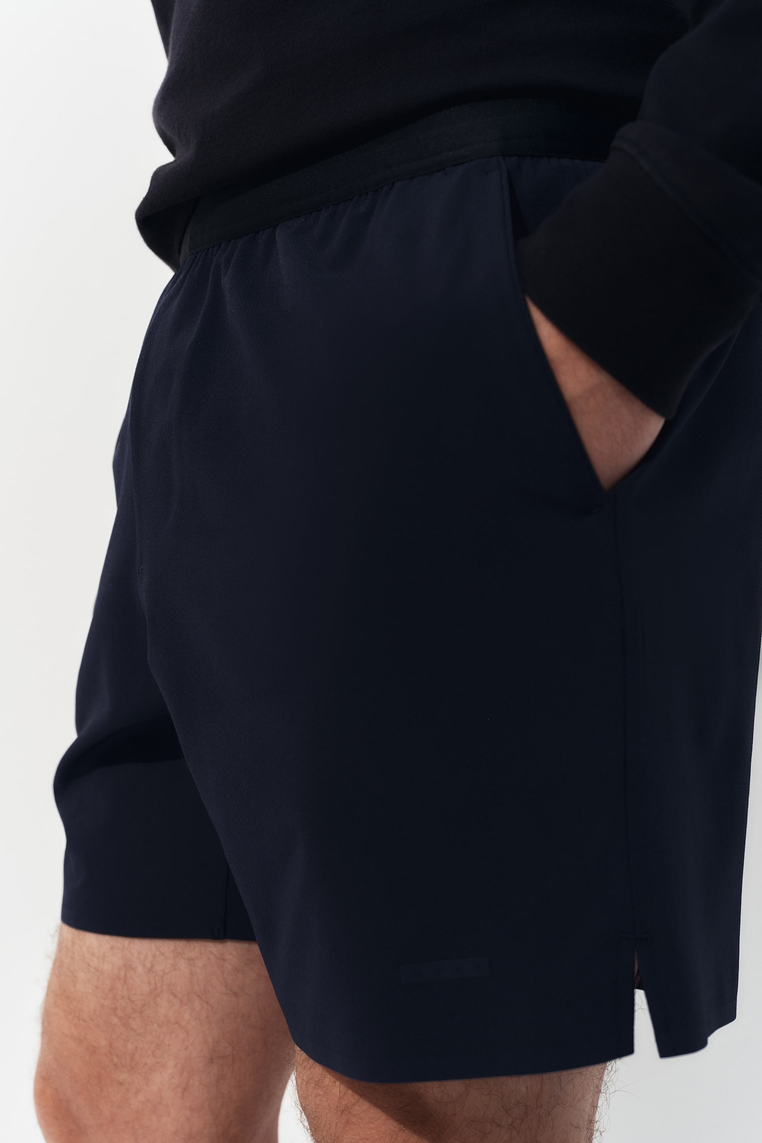 Regular Fit Sports shorts with DryMove™ - Dark blue/White/Dark brown - 5