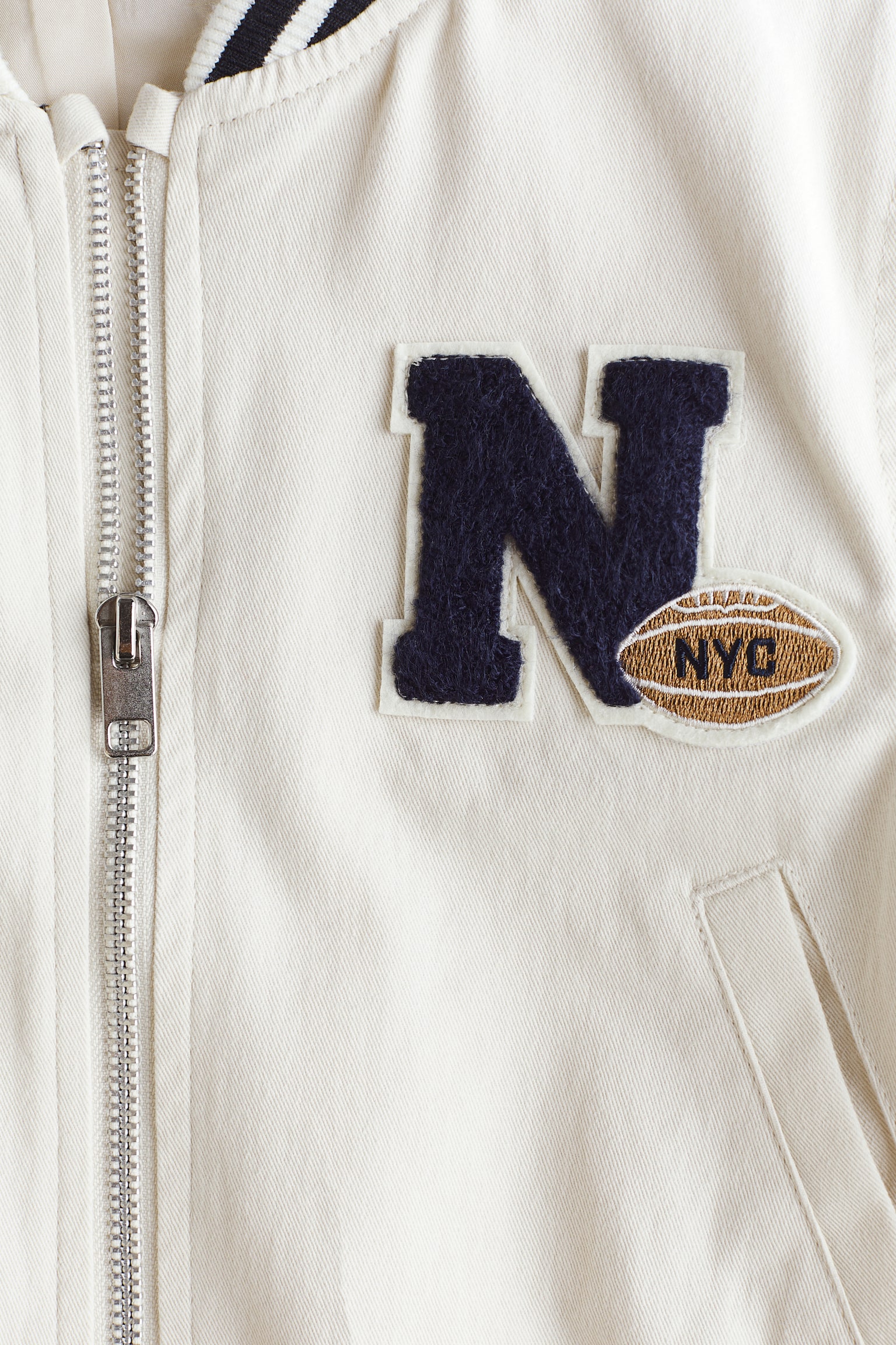 Cotton baseball jacket - Cream/New York City - 3