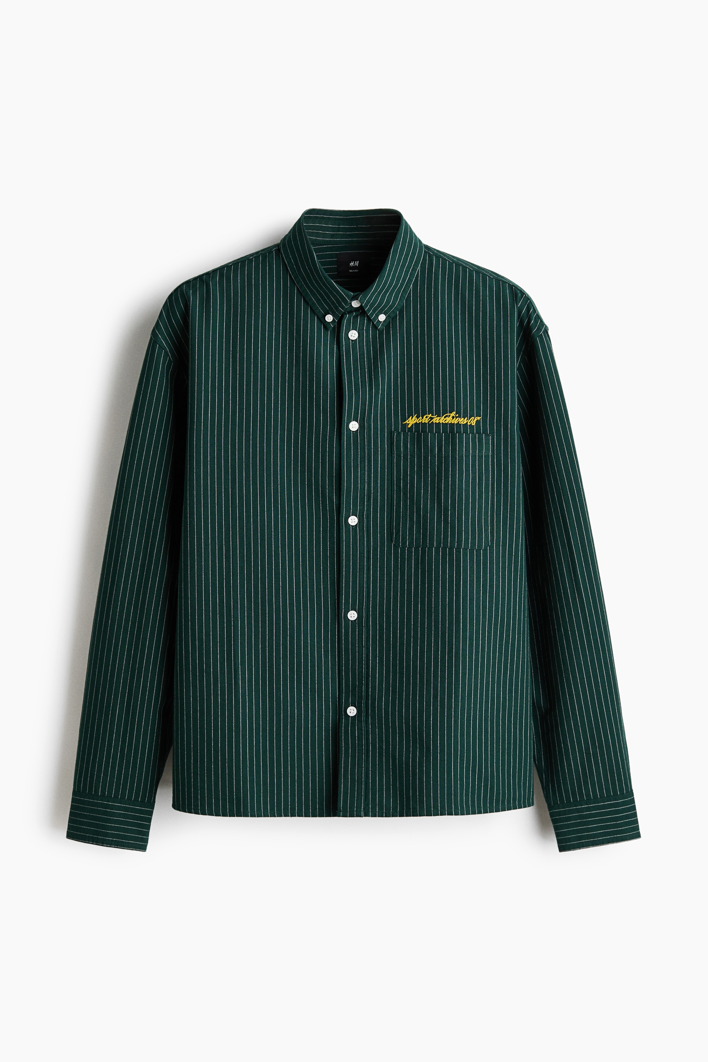 Loose Fit Oxford shirt - Dark green/Striped/White/Striped/Navy blue/Striped/Light blue/Harbor City