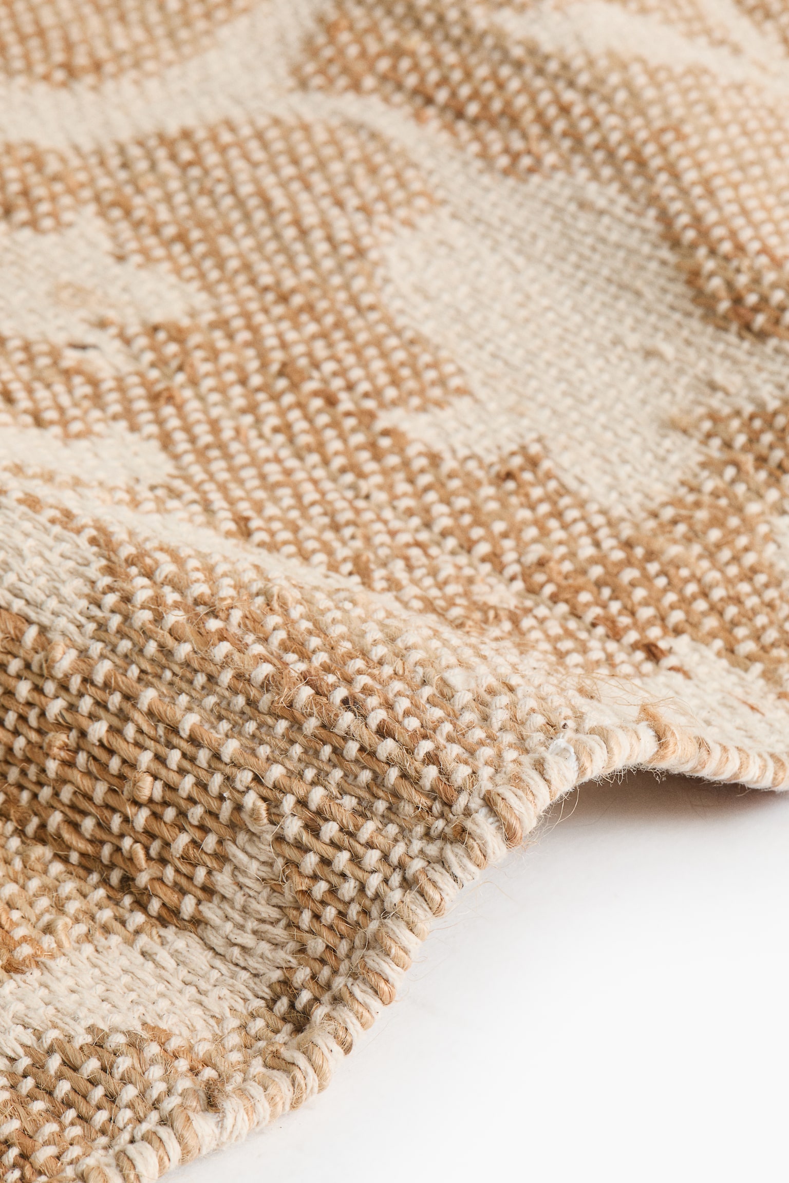 Floral jute-blend runner rug - Light beige/Floral - 3