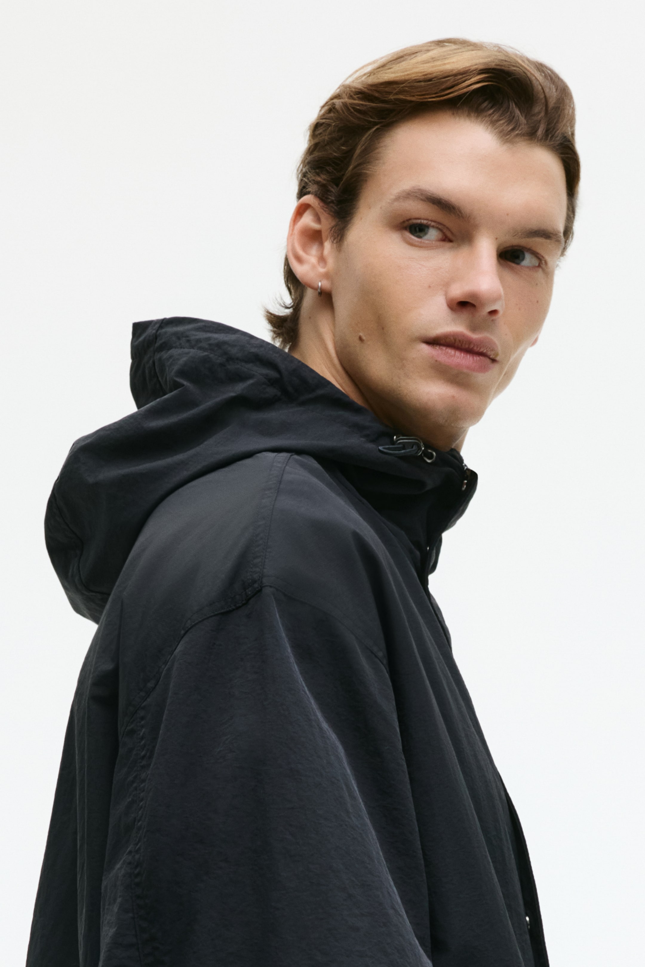 View larger image: Hooded nylon parka - Black - Men | H&M IN 3
