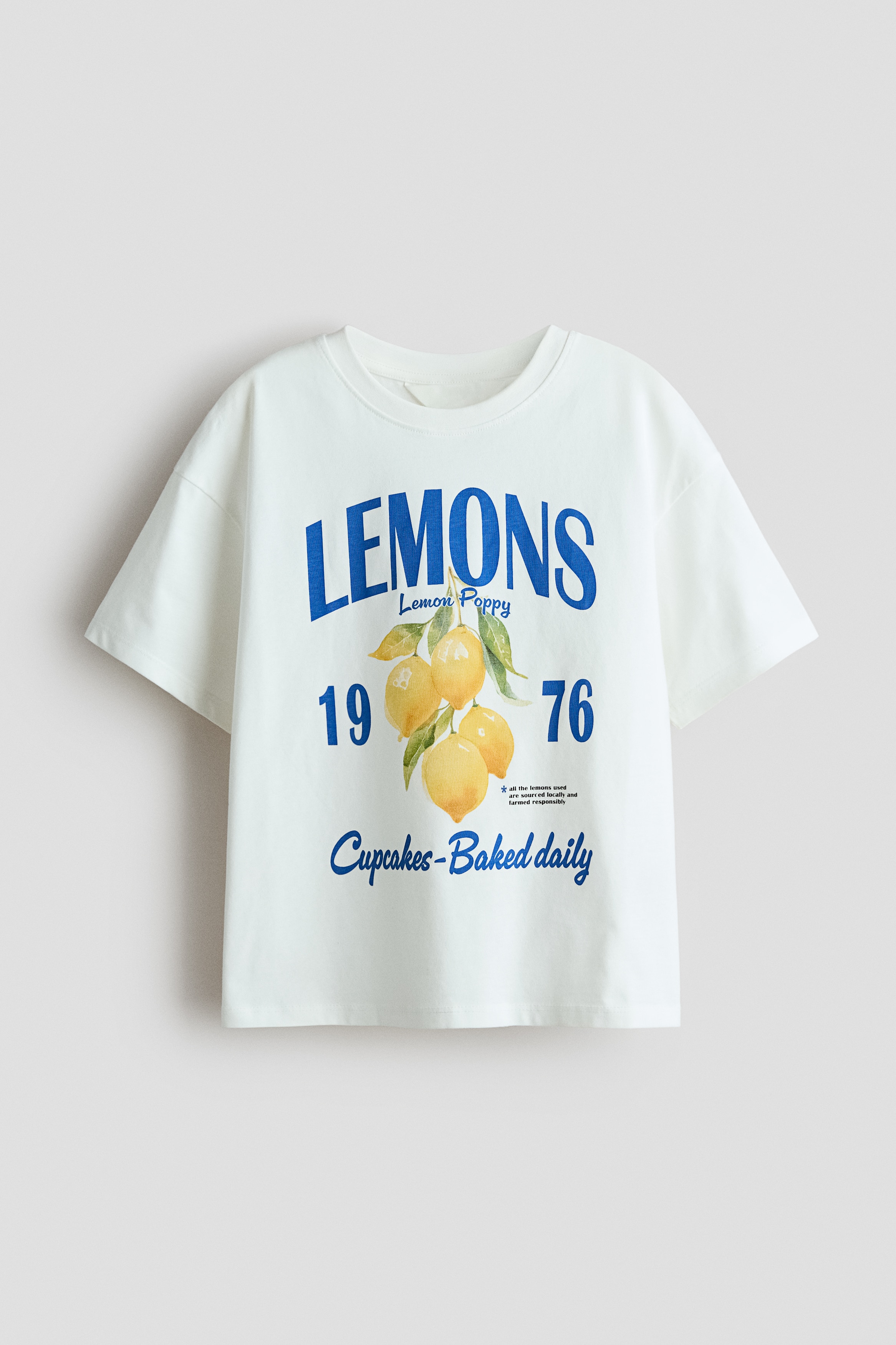 White/Lemons Oversized Cotton T-Shirt for kids | H&M US