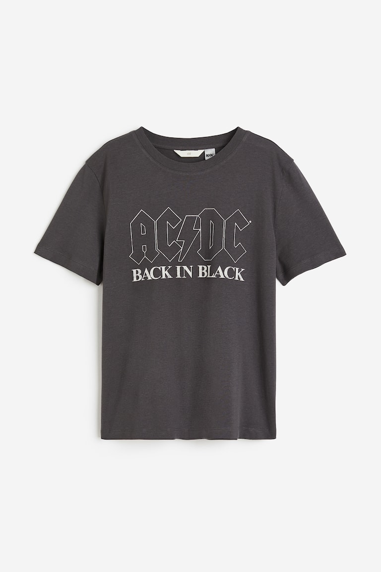 T-shirt with Motif Dark gray/AC/DC Ladies H&M US