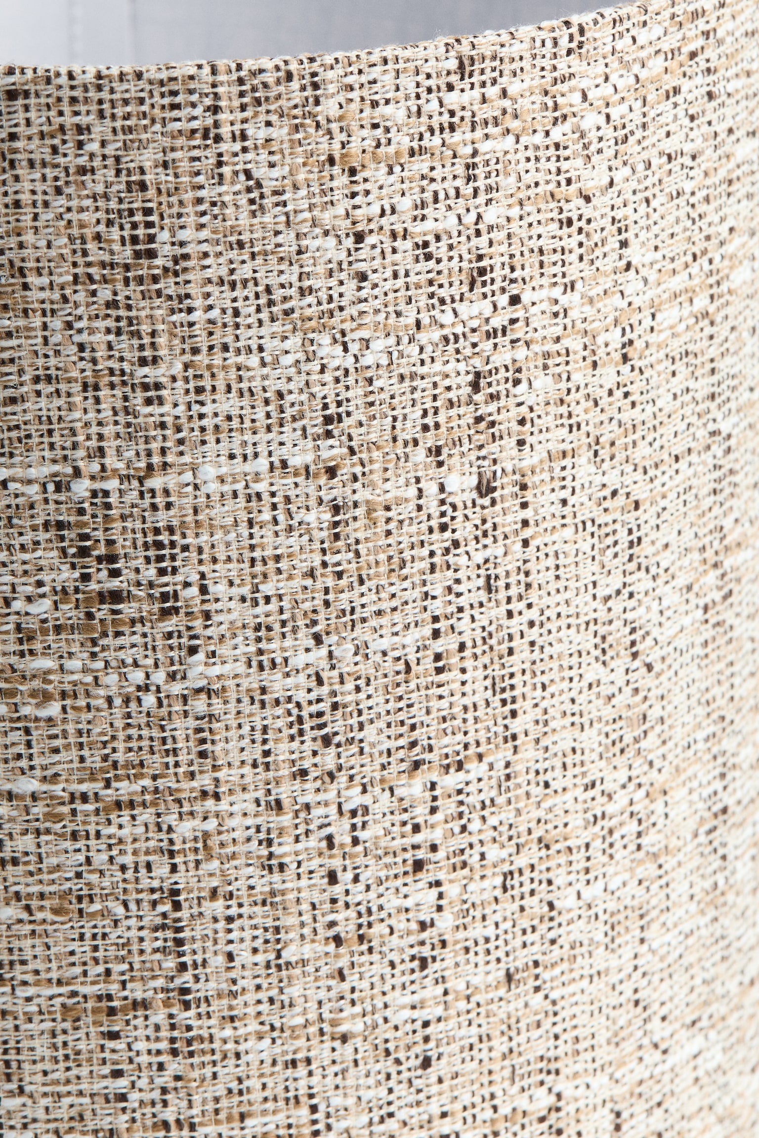 Dob alakú bársony lámpaernyő - Bézs melír/Sötétbarna/Karamellbarna - 2