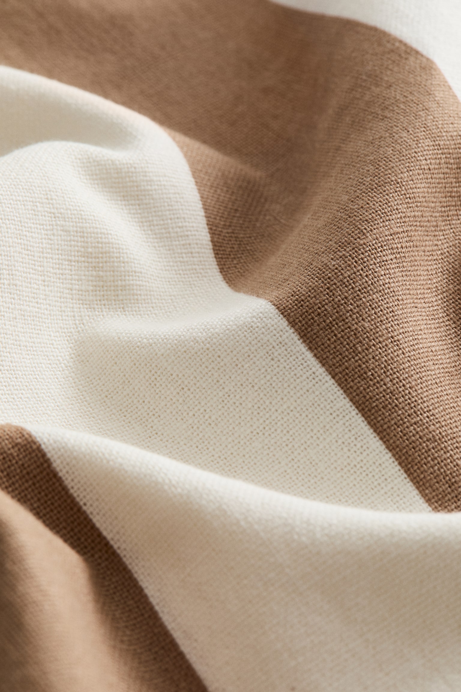 Linen-blend cushion cover - Light brown/White striped/Light dusty blue/Striped/Light dusty pink/Striped/Dark brown/Striped/Dark olive green/Striped/Light yellow/Striped/Beige/Striped - 3