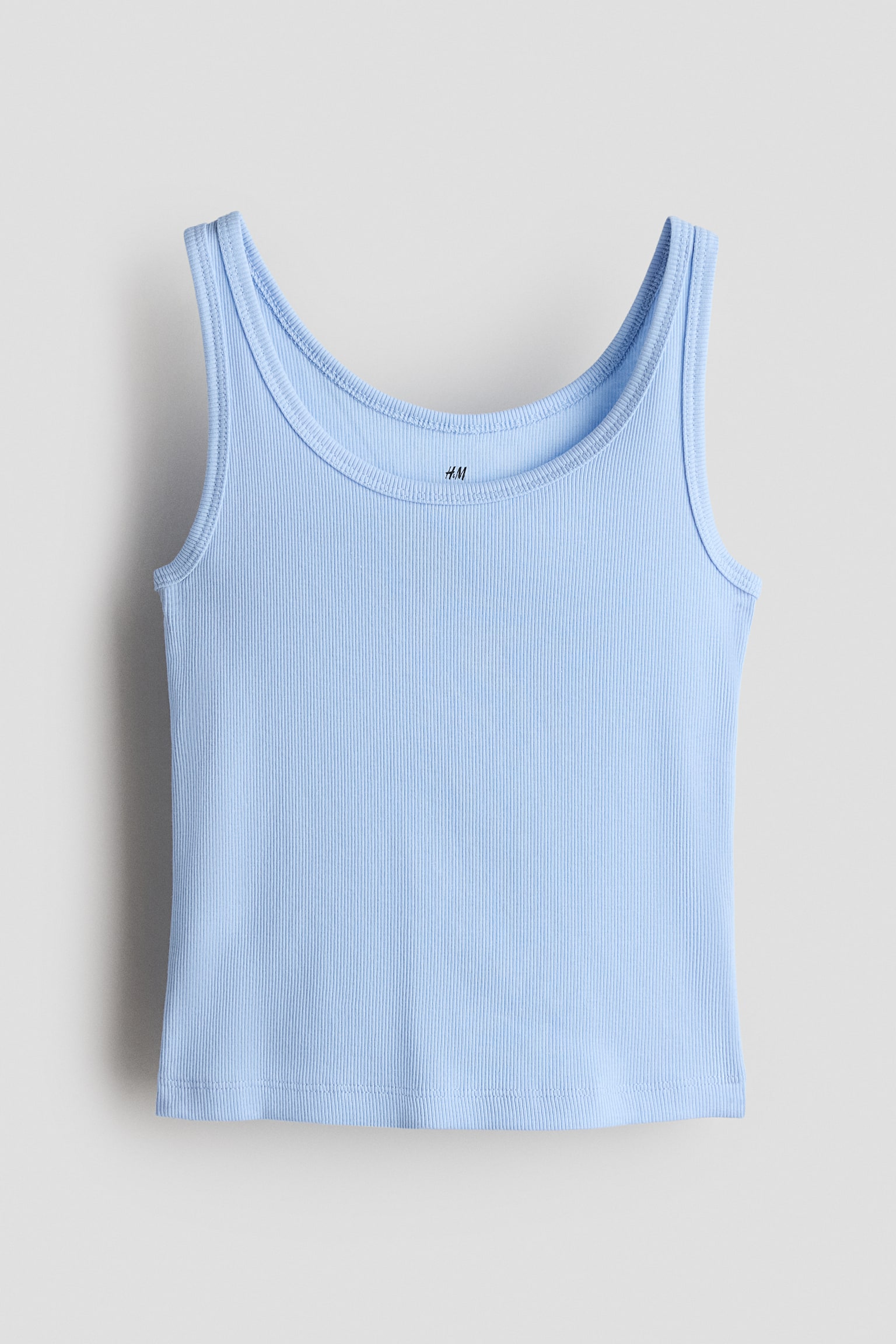 Ribbed cotton vest top - Light blue/White/Black/Light pink/White/Striped