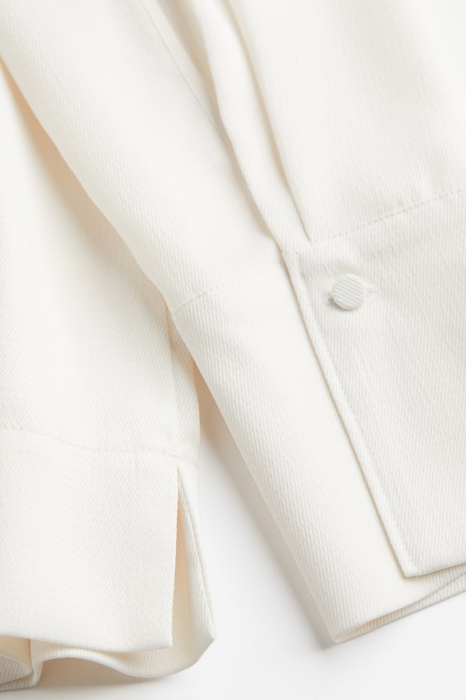 Bluse med skulderpuder - Hvid - 4