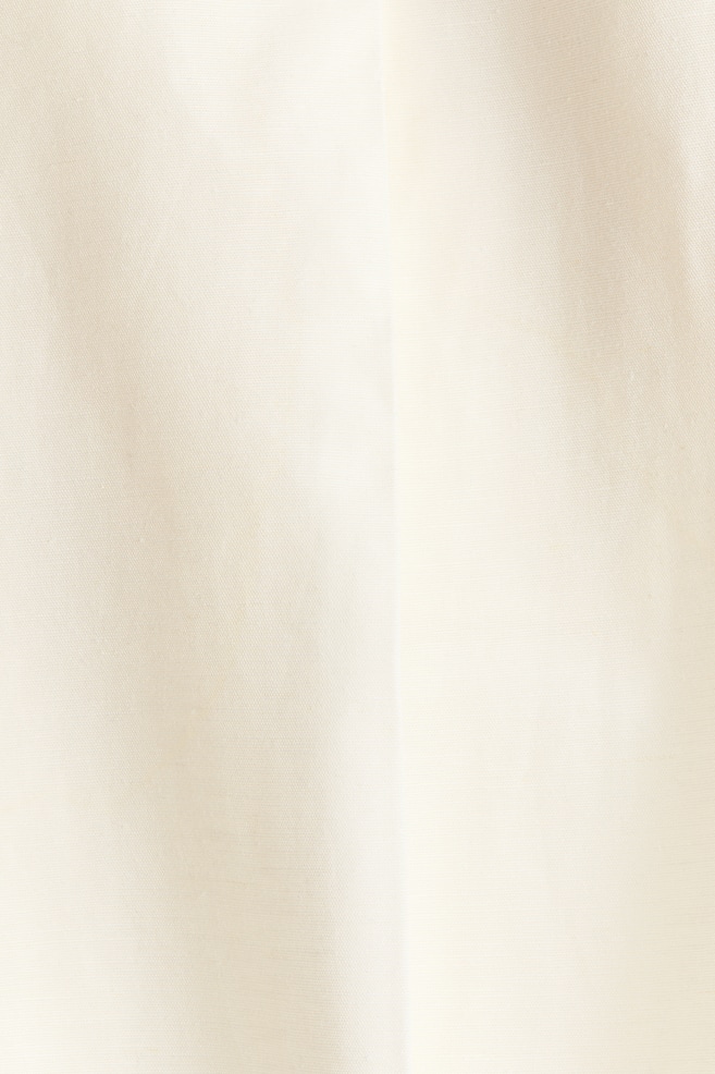 Ankle-Length Linen-Blend Pants - Cream/Brown/Dark plum purple/Black - 2