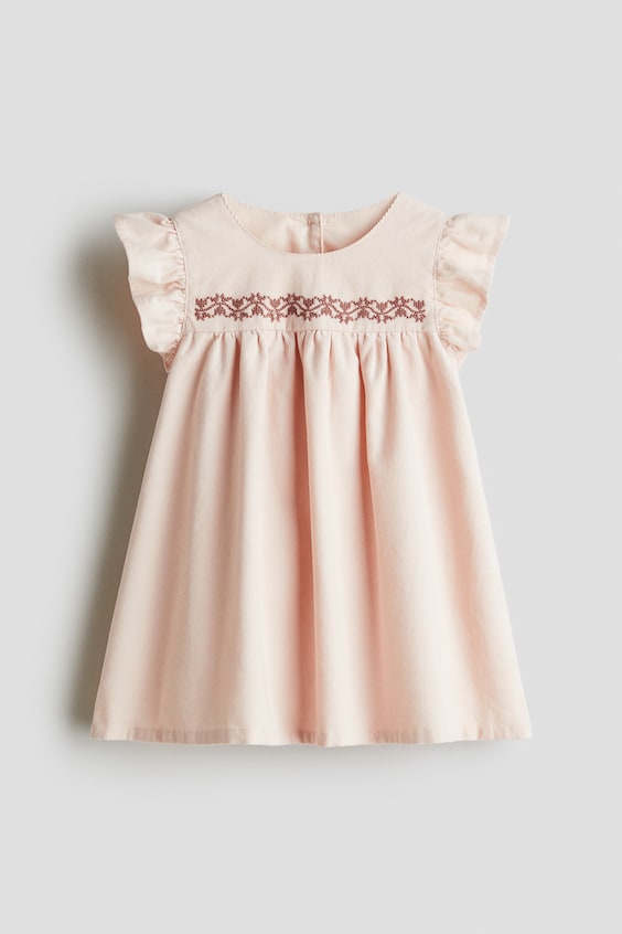 Детские платья H&M Corduroy Dress with Cross-Stitch Detail