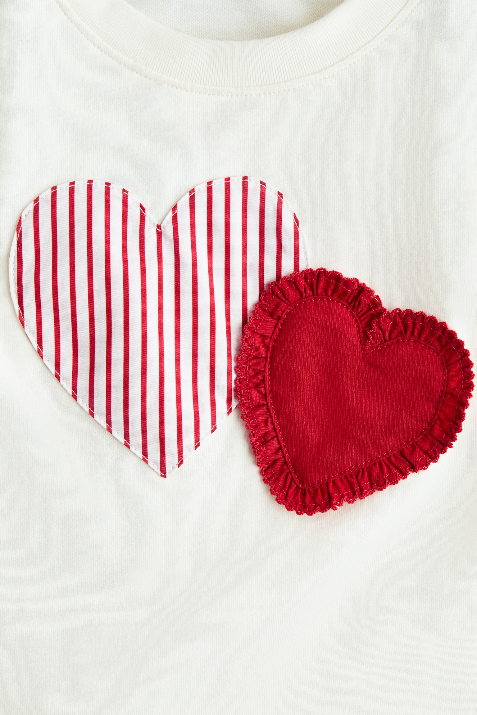Motif-detail T-shirt - White/Hearts/White/Heart - 4