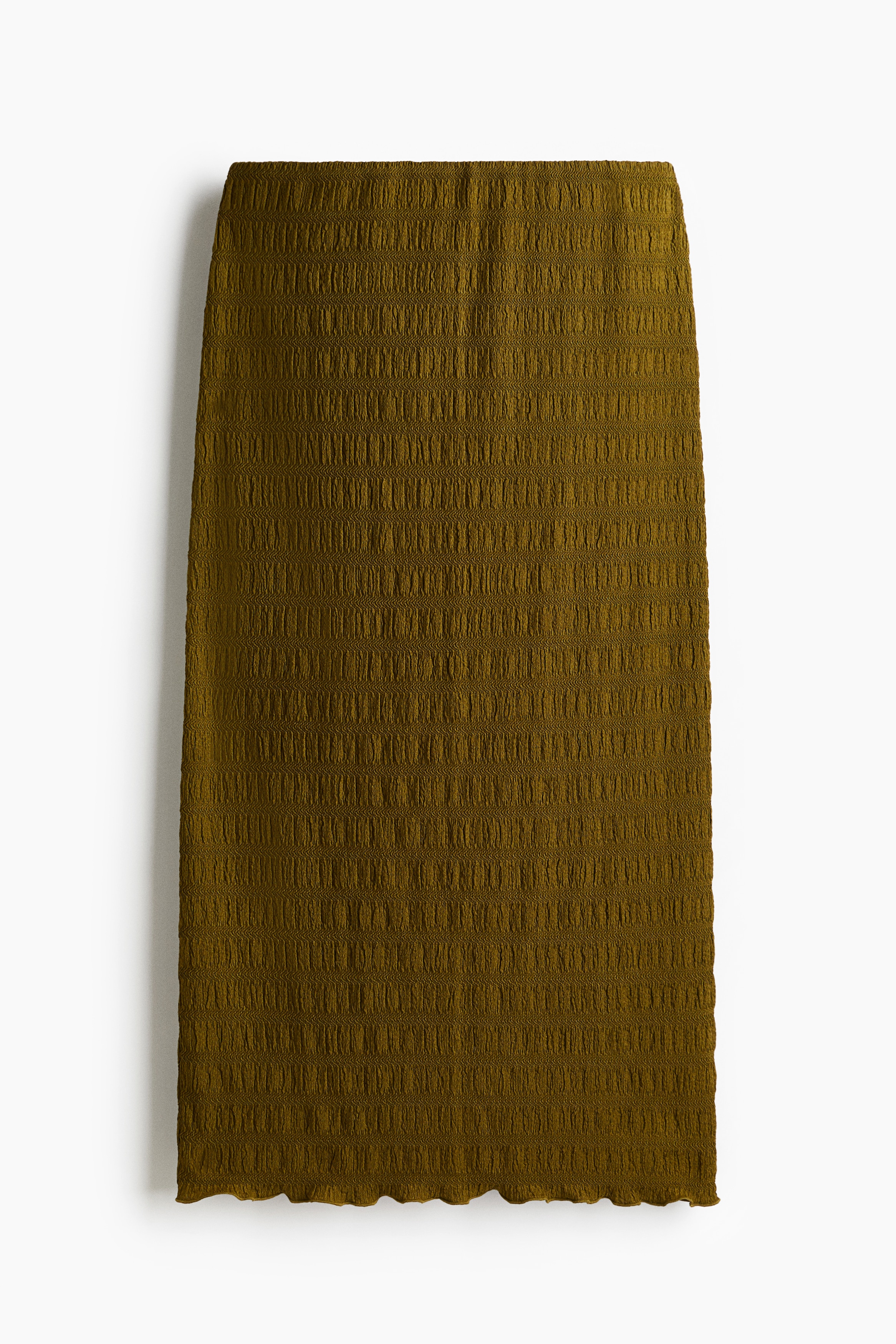 Smocked skirt - Olive green/Dark brown/White