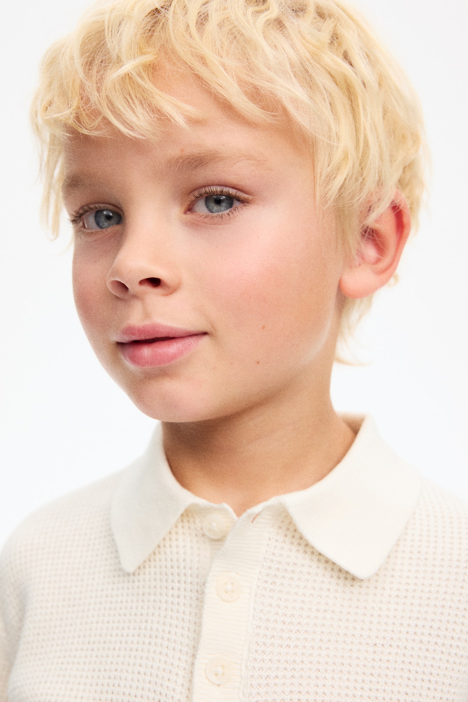 Cotton-knit polo shirt - Cream/Dark blue/White striped/Dusty blue/Cream/Striped/Light khaki green/Navy blue - 4