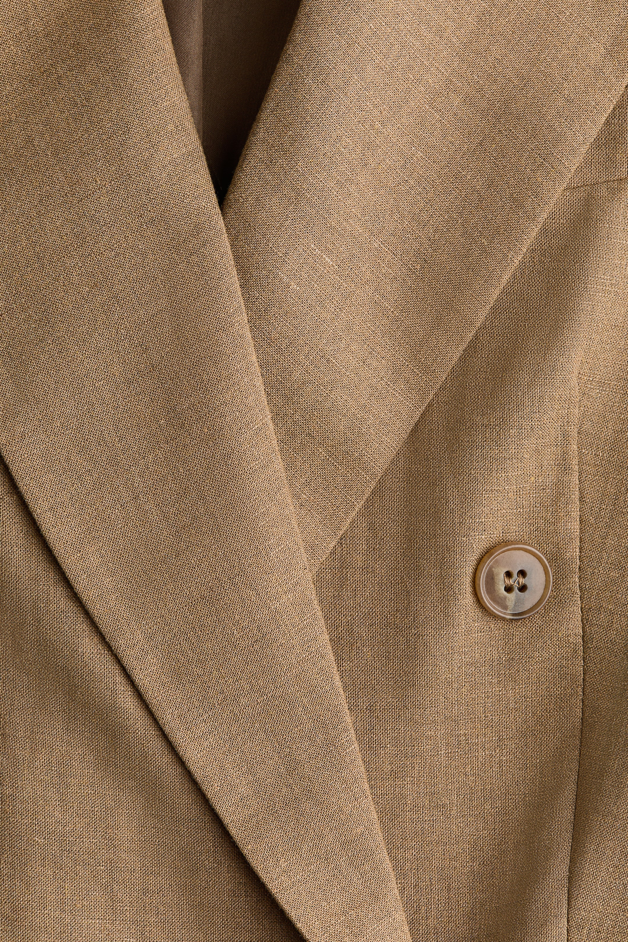 Double-Breasted Linen-Blend Blazer
