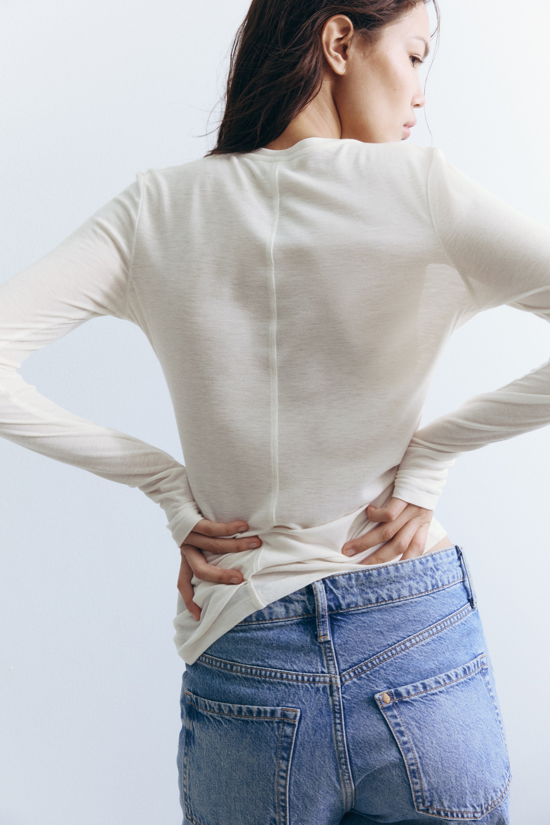 View larger image: Wool-blend top - White - Ladies | H&M IE 1