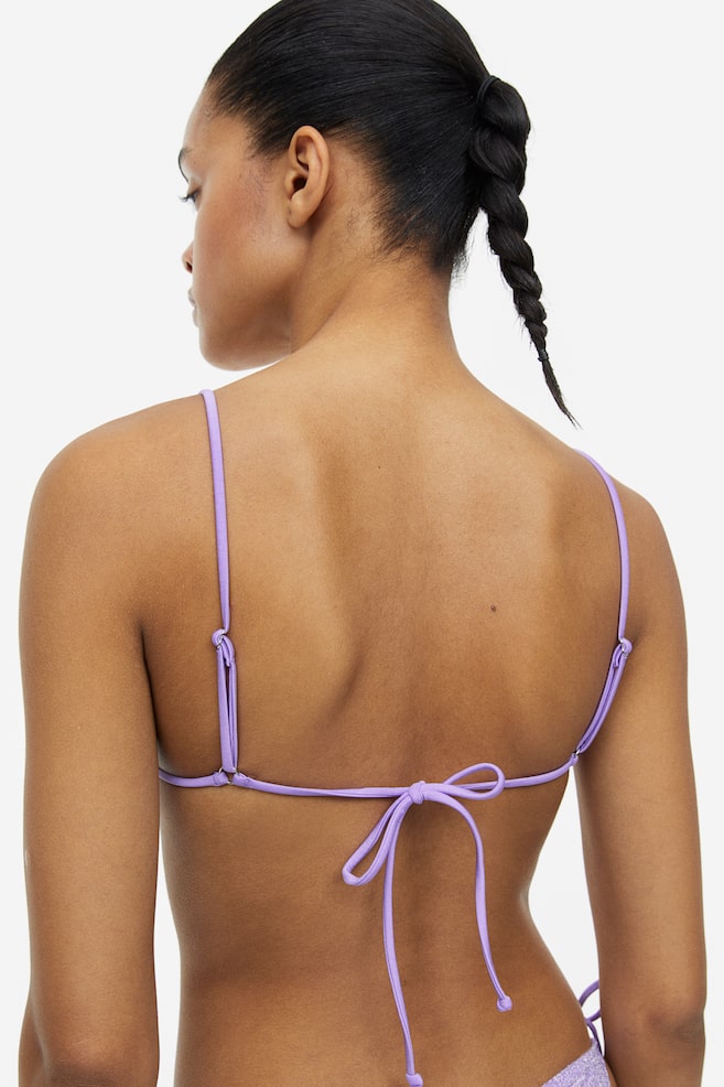 Padded triangle bikini top - Purple/Coral - 5