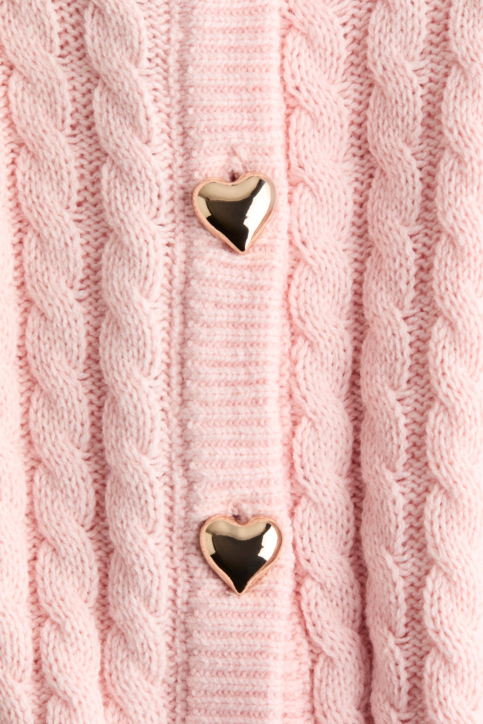 Cable-Knit Cardigan - Light pink/Red/Red - 5