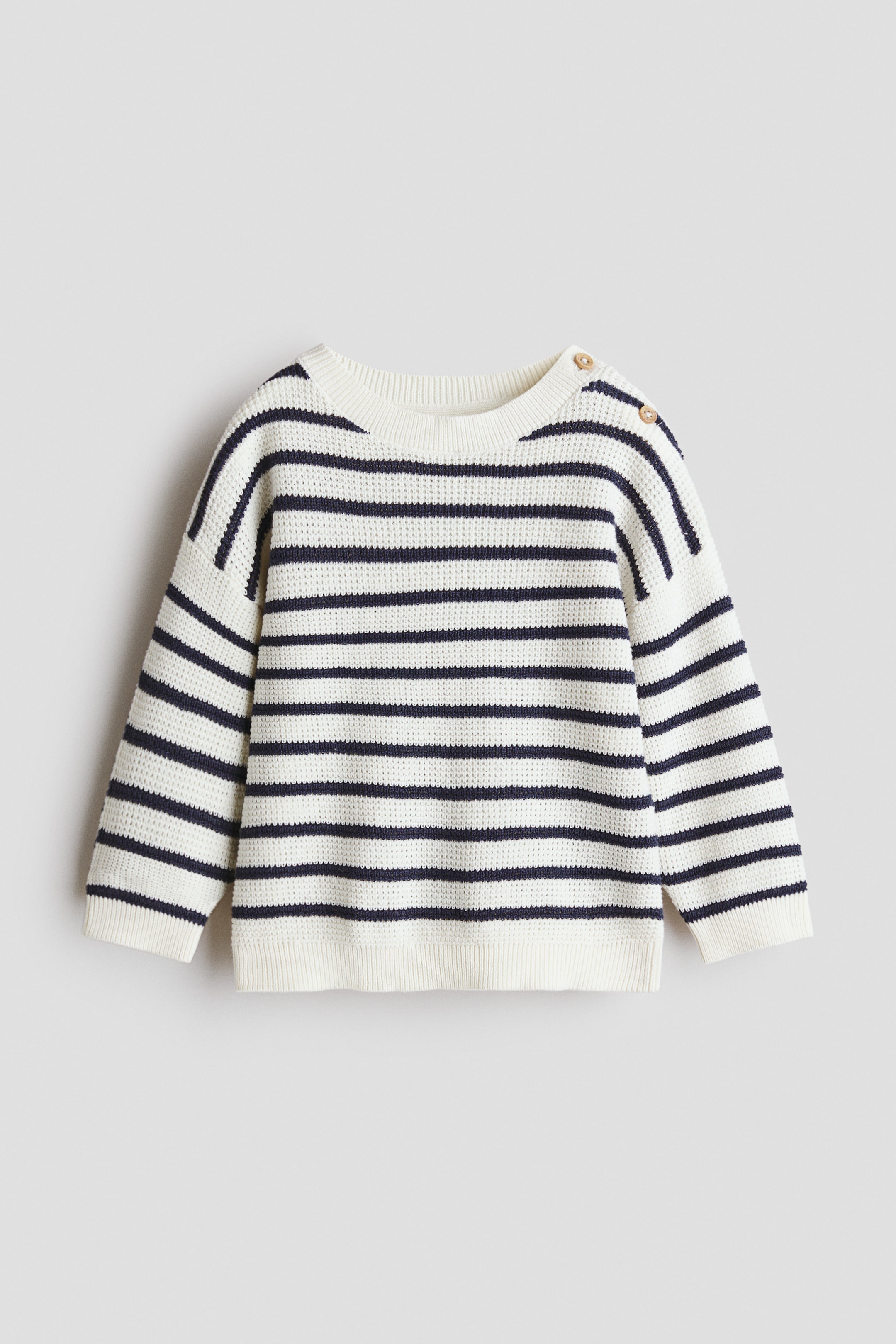 Ver imagen más grande: Jersey de algodón - Blanco/Rayas azul marino - NIÑOS | H&M ES 5