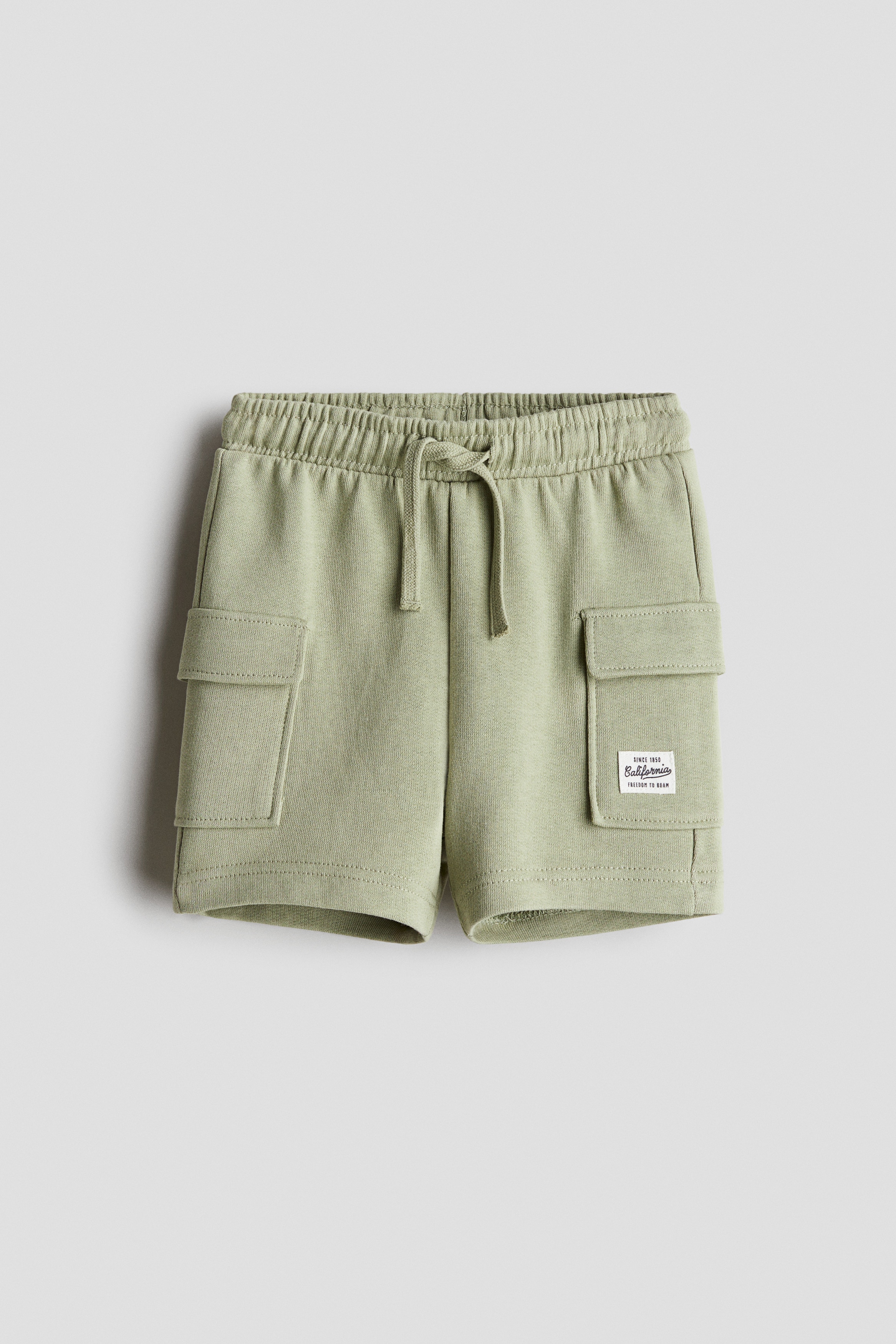 Cargoshort van joggingstof - Lichtgroen/Lichtgroen/Beige/Donkergrijs
