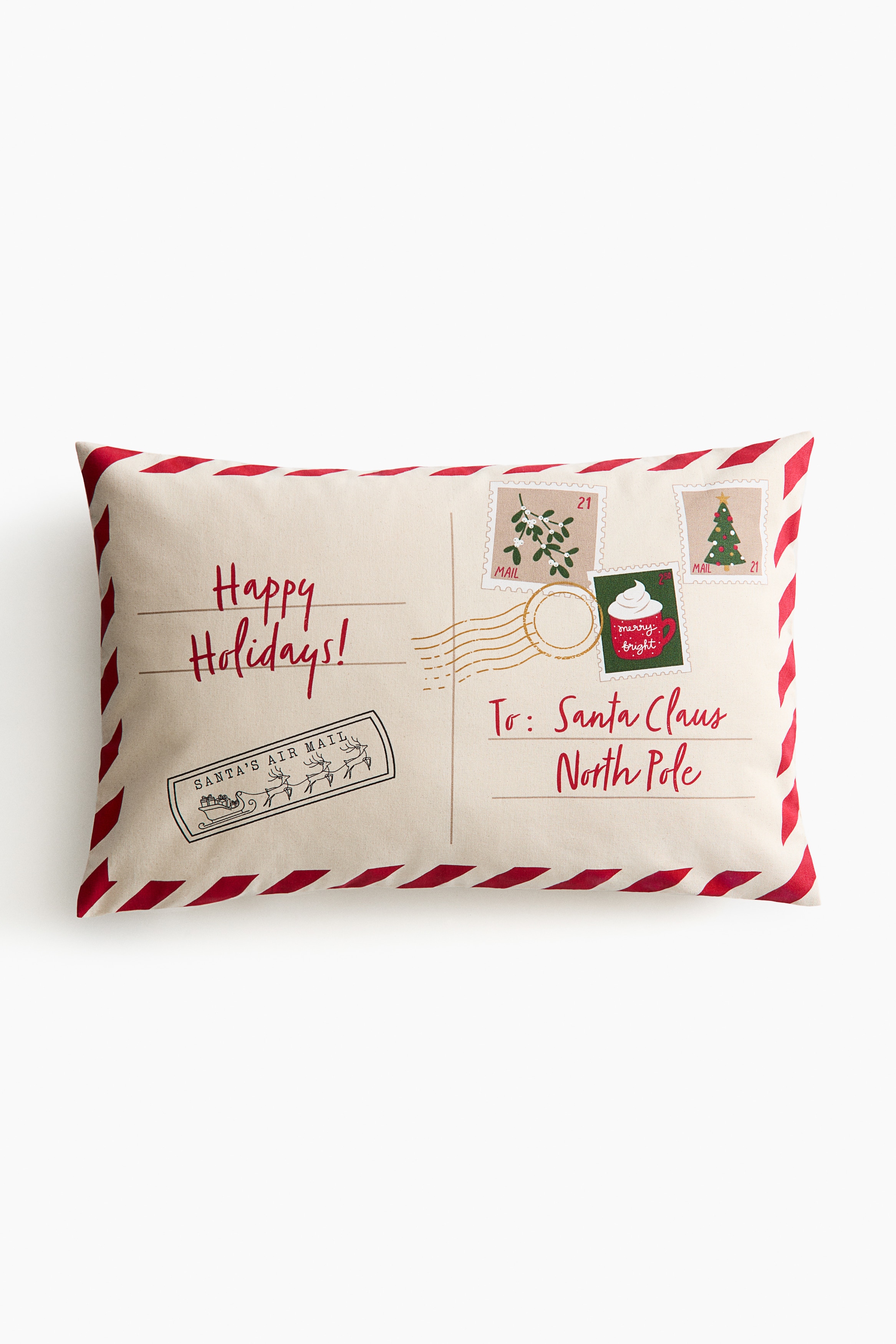 H&M Home  - Copricuscino in tela di cotone fantasia - Beige/cartolina - size: 40x60