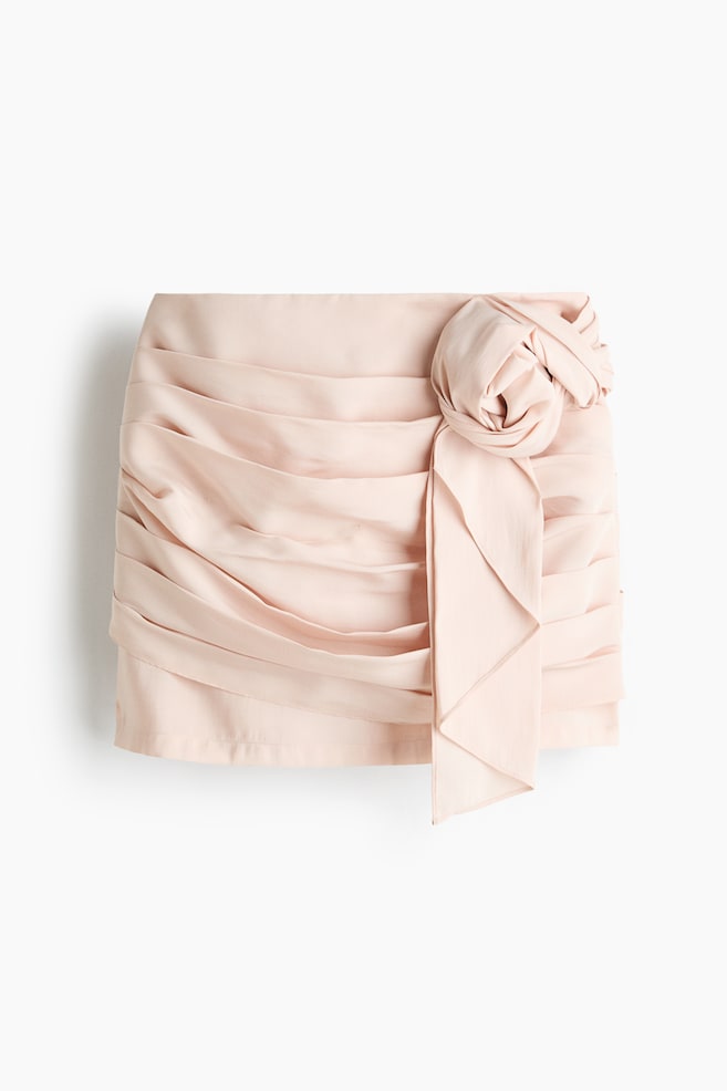 Appliquéd mini skirt - Light dusty pink/Black - 1