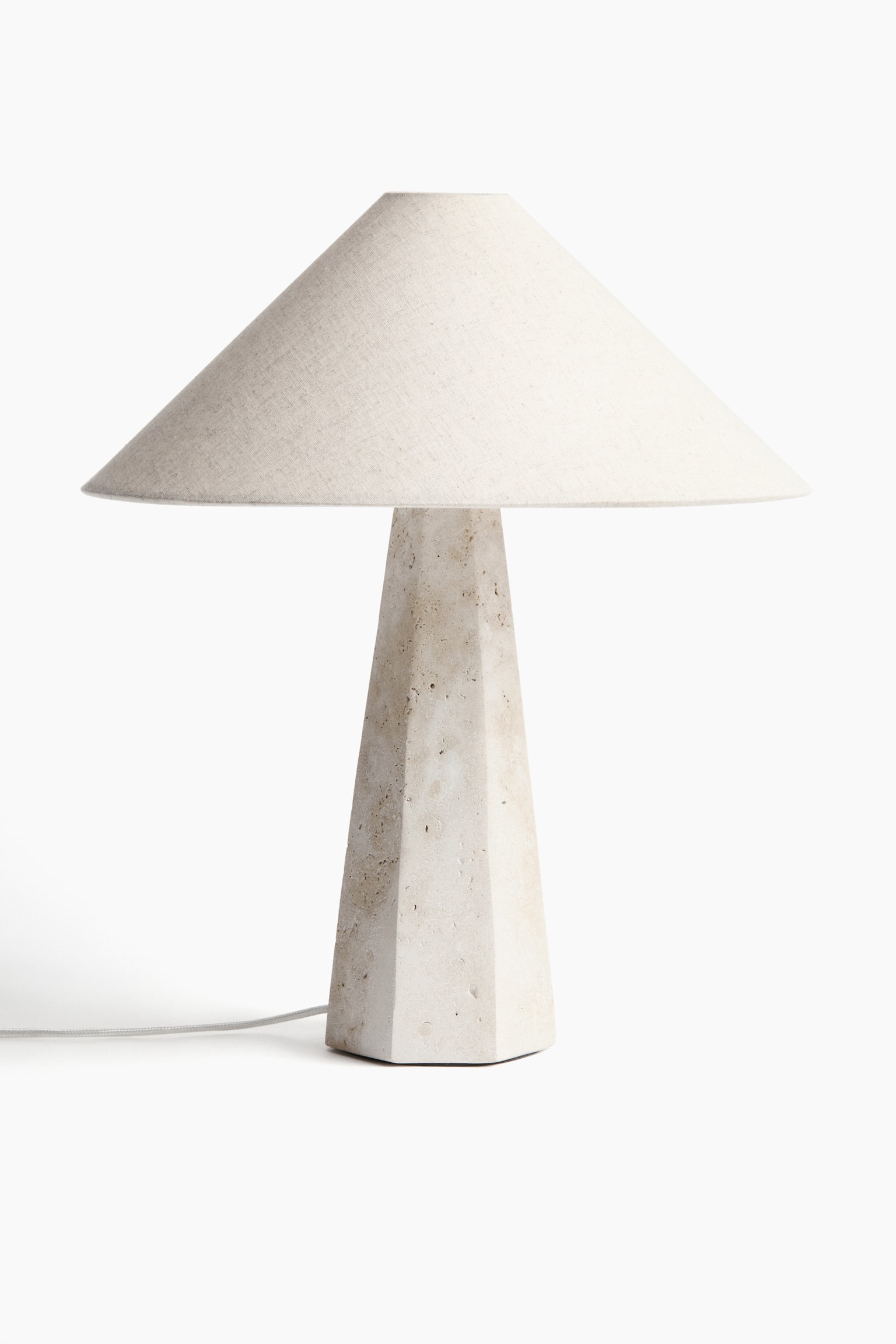 Bordlampe i stentøj - Lys beige
