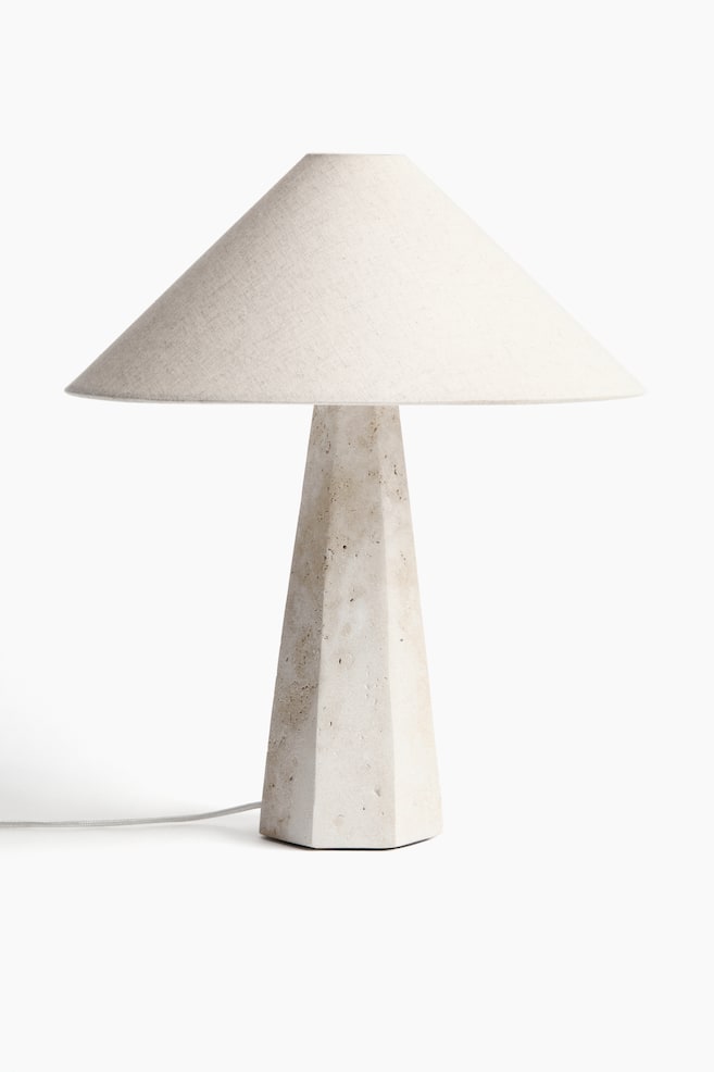 Candeeiro de mesa em travertino - Bege claro - 1