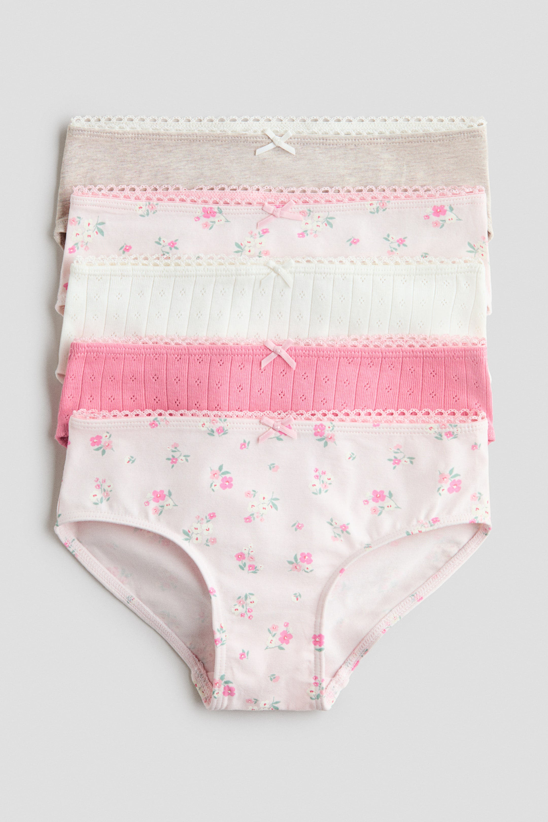 View larger image: 5-pack cotton briefs - Light pink/Floral - Kids | H&M 1