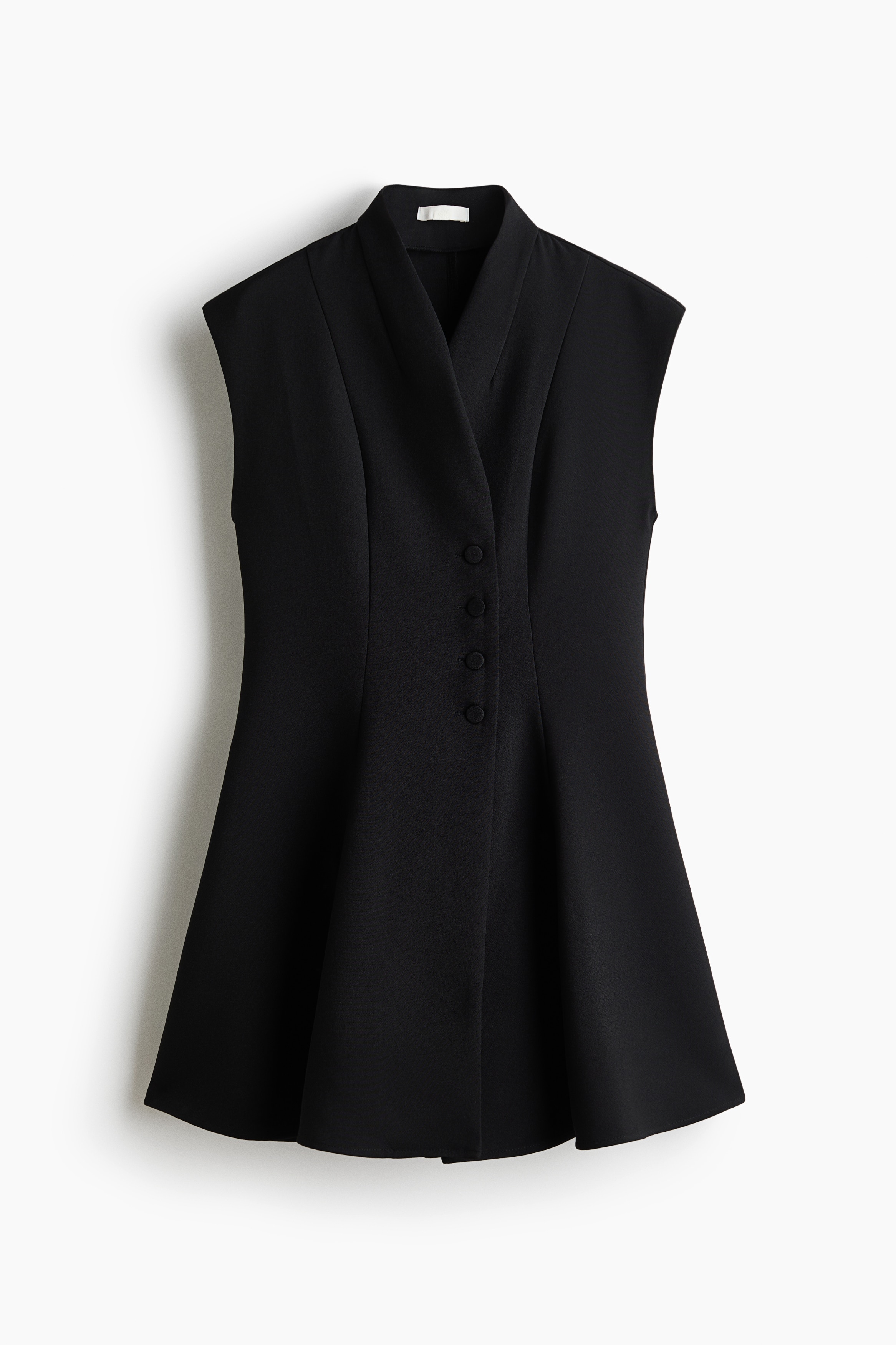 Flared-skirt wrap dress - Black/Cream