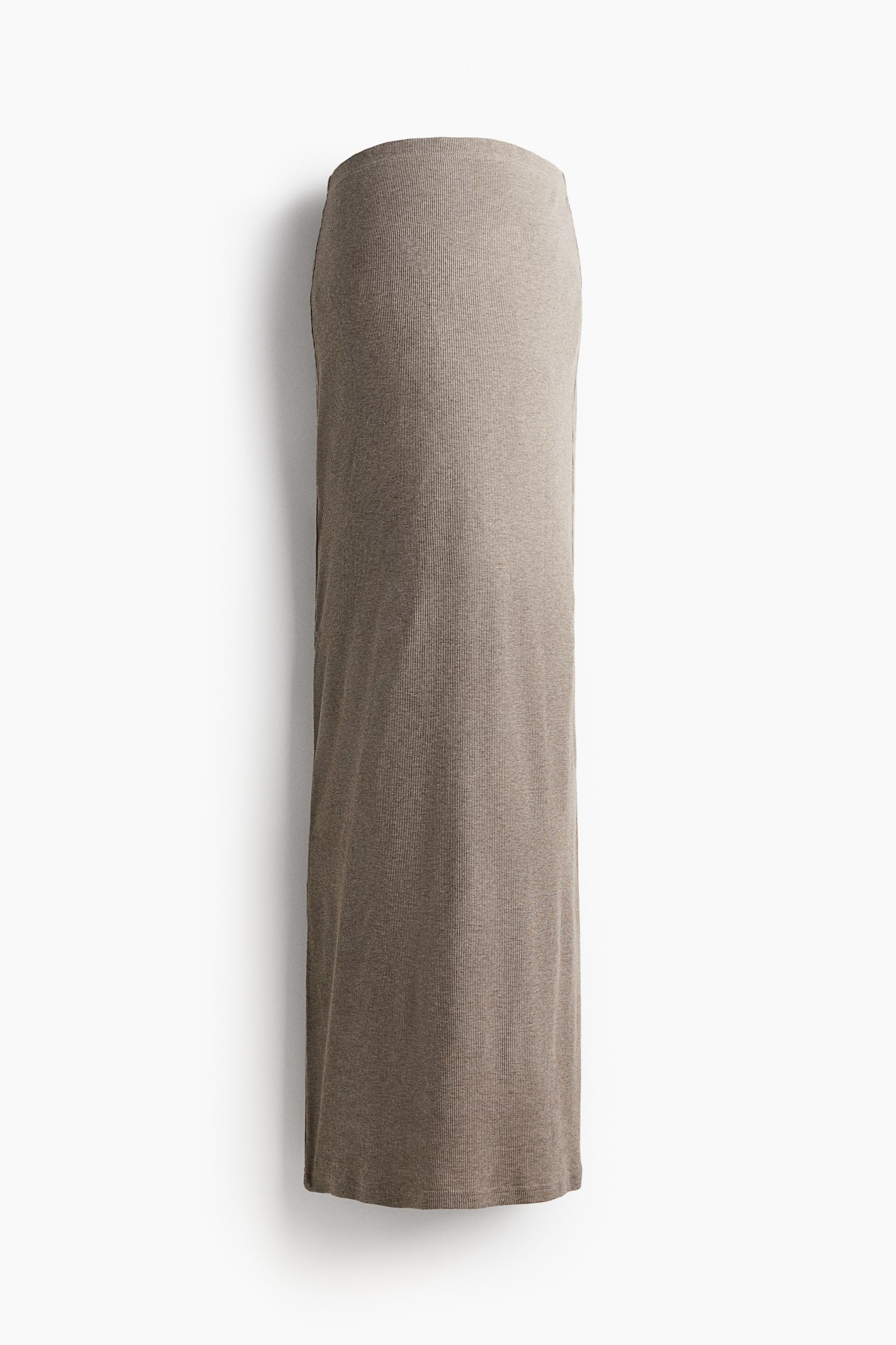 MAMA Long ribbed skirt - Greige marl - 2