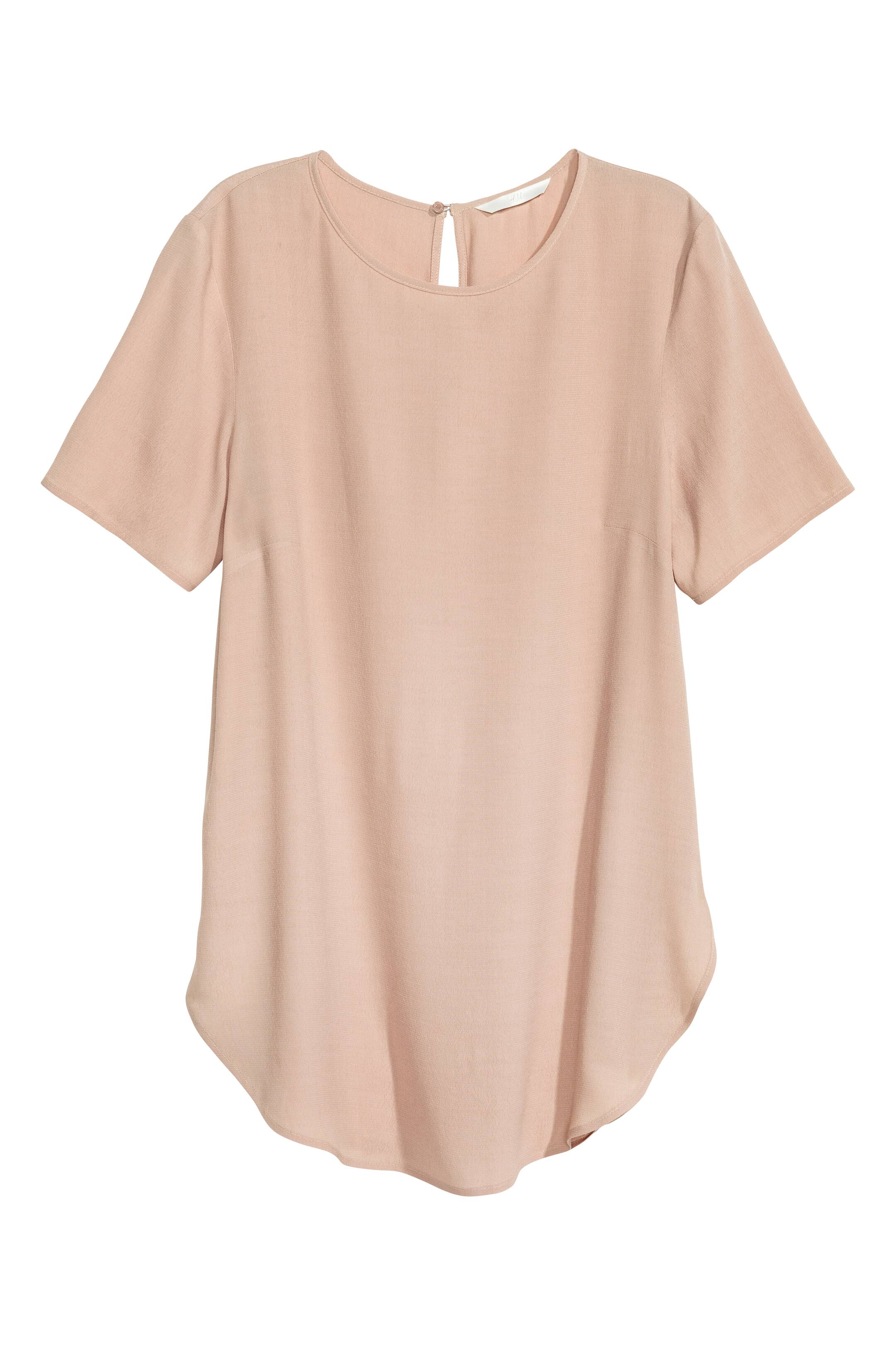 View larger image: Short-sleeved top - Light beige - Ladies | H&M GB 1