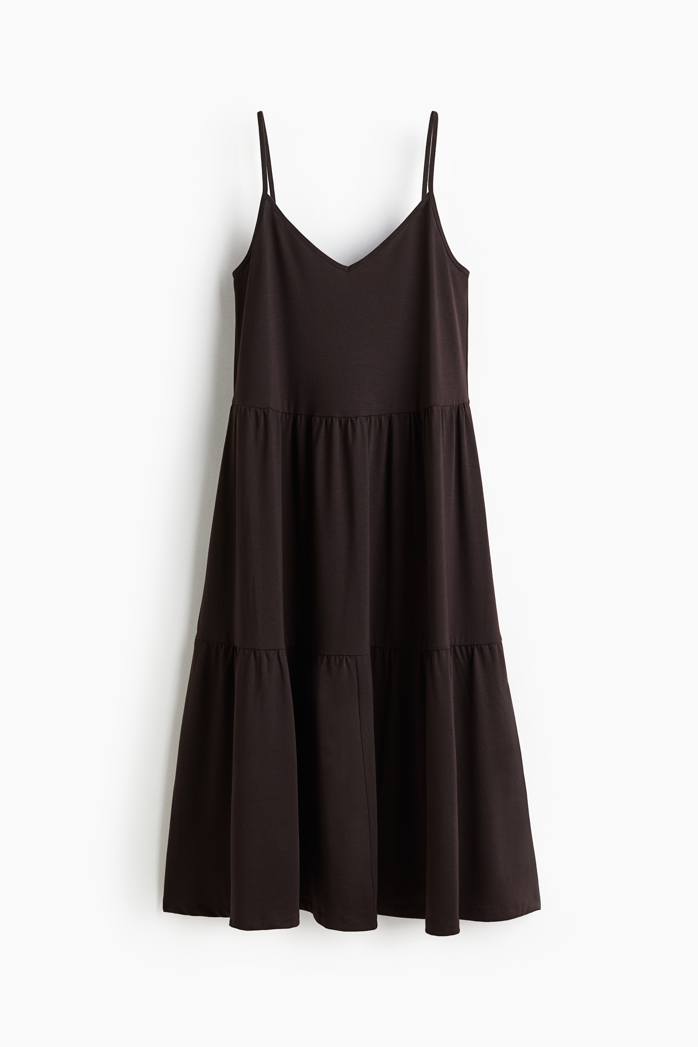 Robe à étages avec bretelles fines - Brun foncé/Blanc/Noir/Bleu pigeon