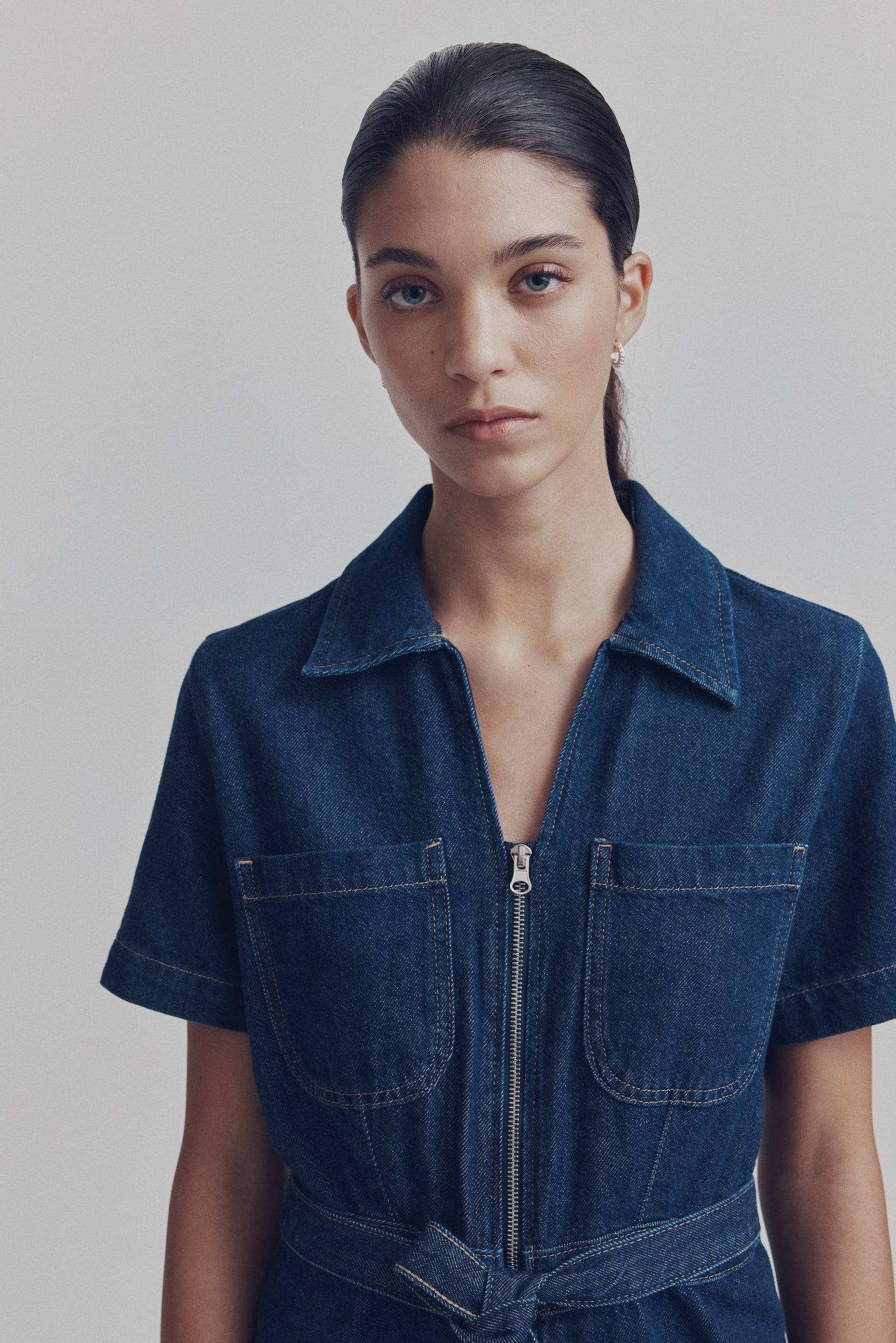 Denim playsuit - Dark denim blue/Dark denim blue/Black - 3