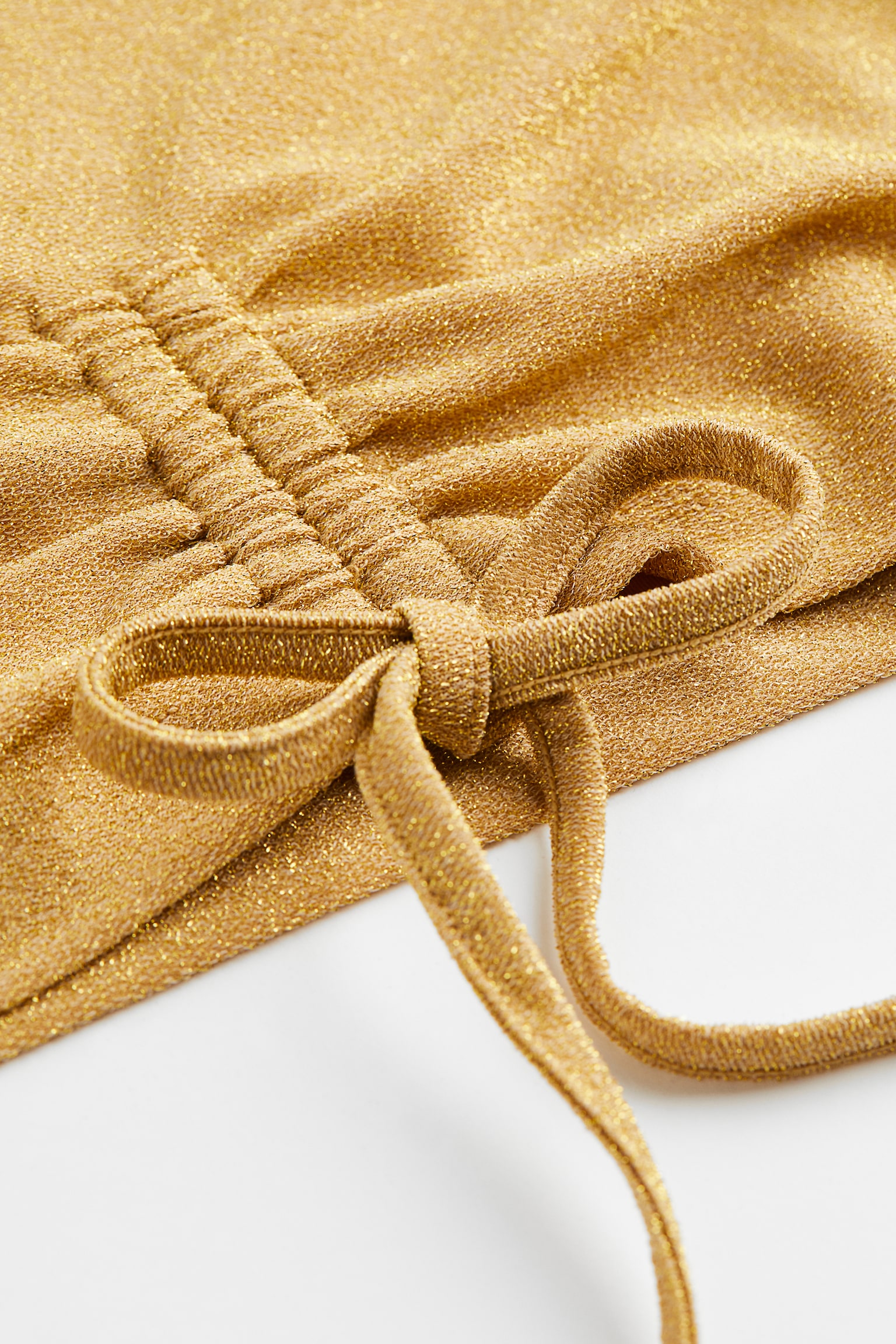 Drawstring-detail jersey top - Gold-coloured - 2