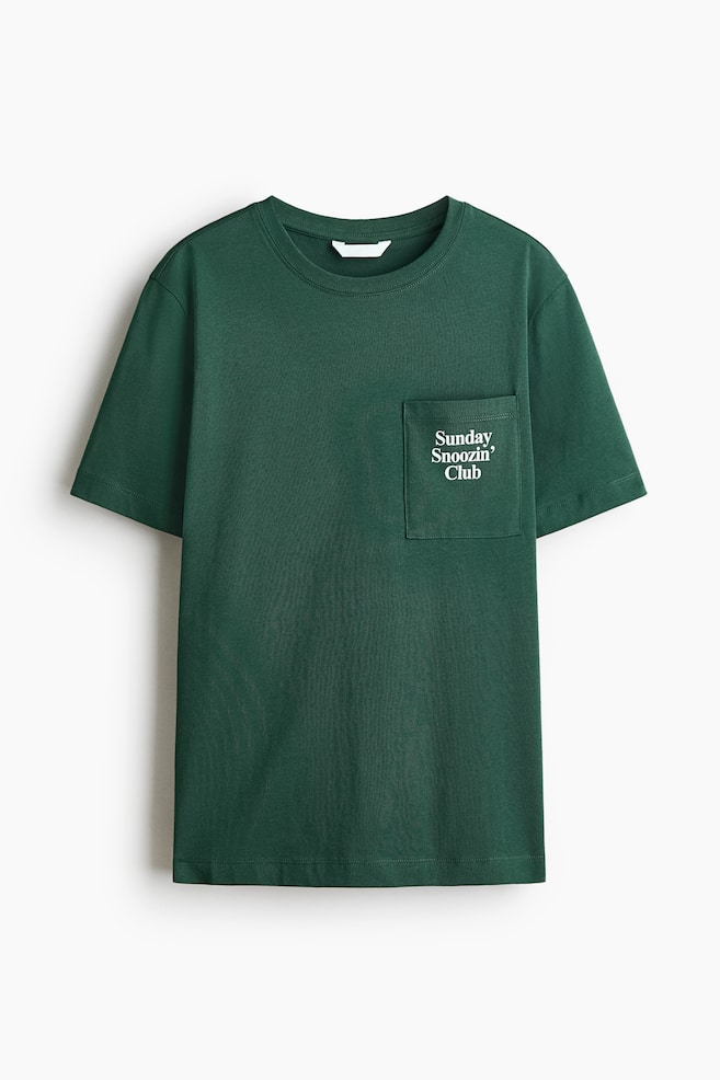 Cotton T-Shirt - Dark green/White/Espresso Club/Brown/Morning Club - 1