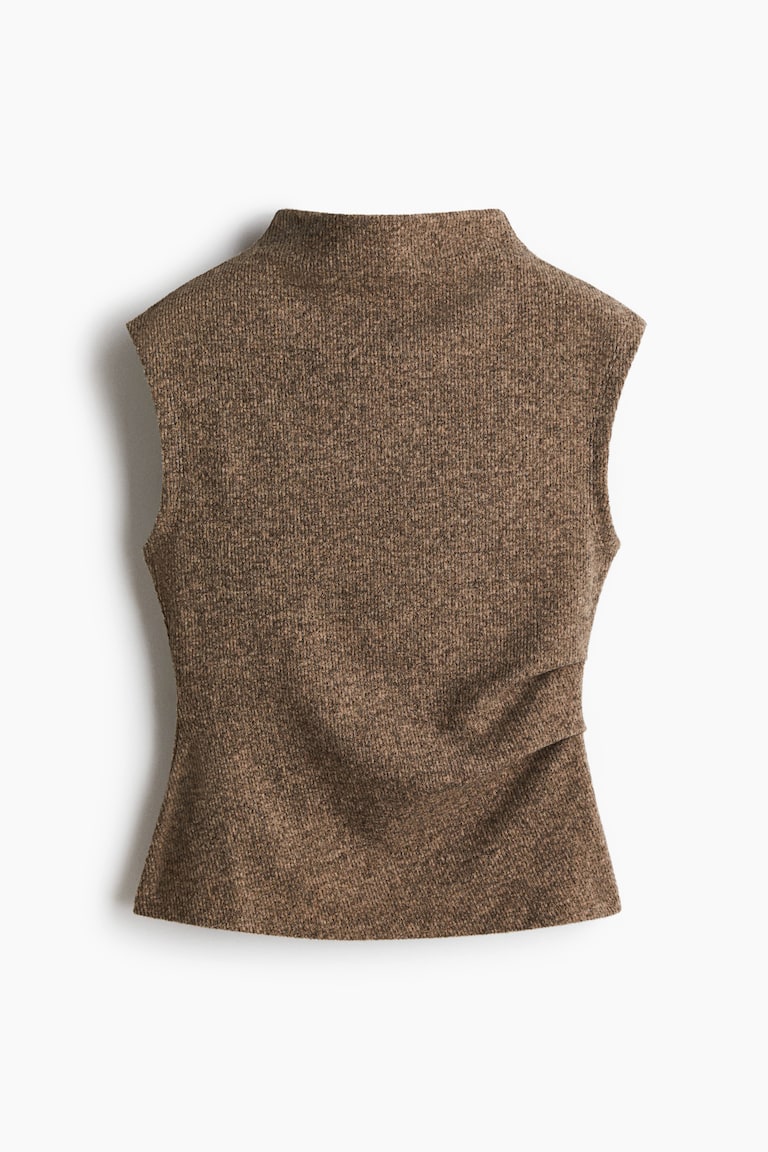 Débardeur en maille côtelée - Marron - FEMME | H&M FR