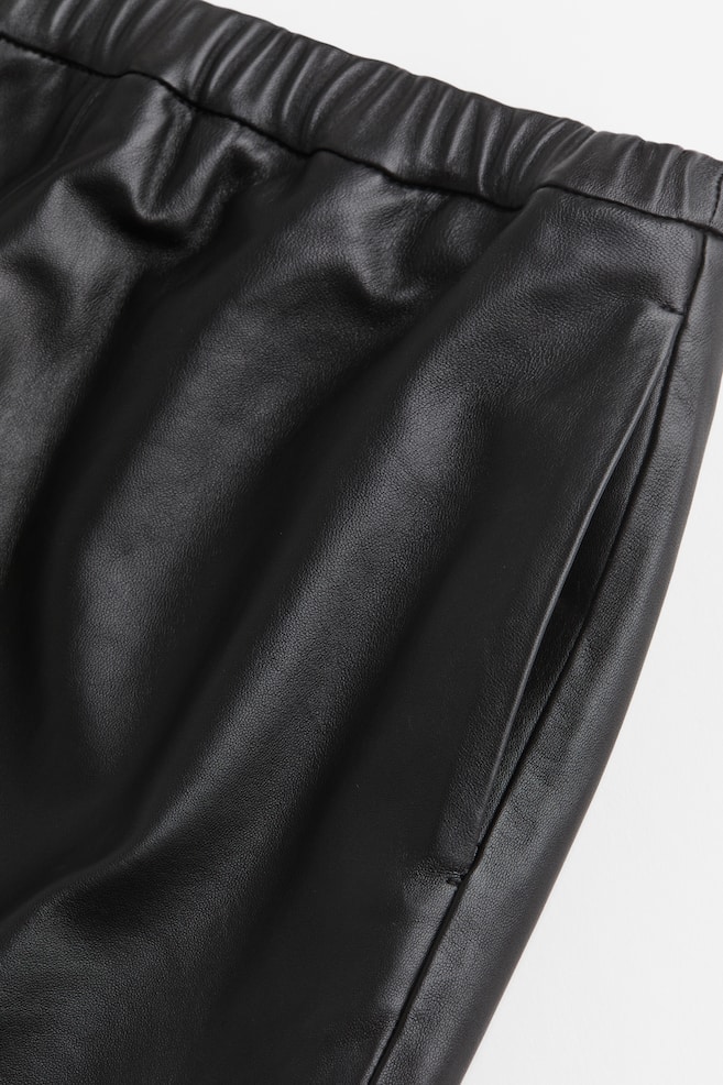 Leather pencil skirt - Black - 2