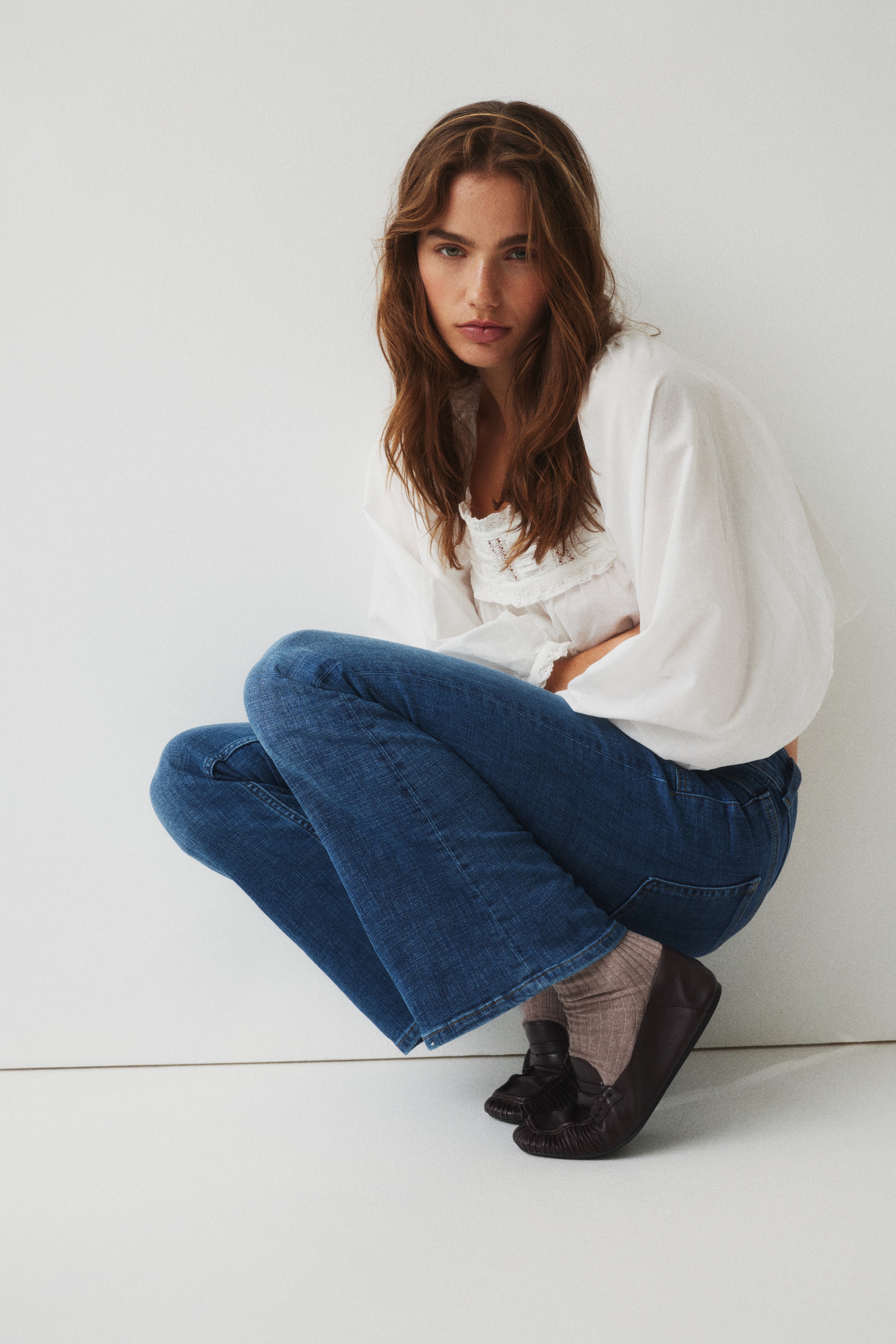 Flared Low Jeans - Denimblå/Mørk denimgrå/Denimblå