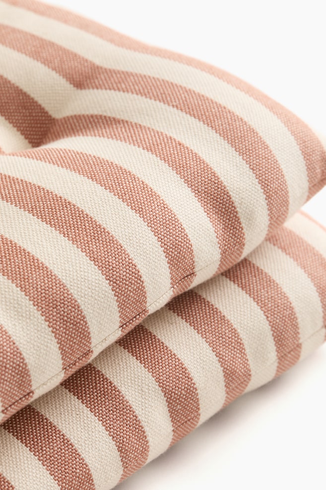 2-pack outdoor seat cushions-Orange/Striped - 3