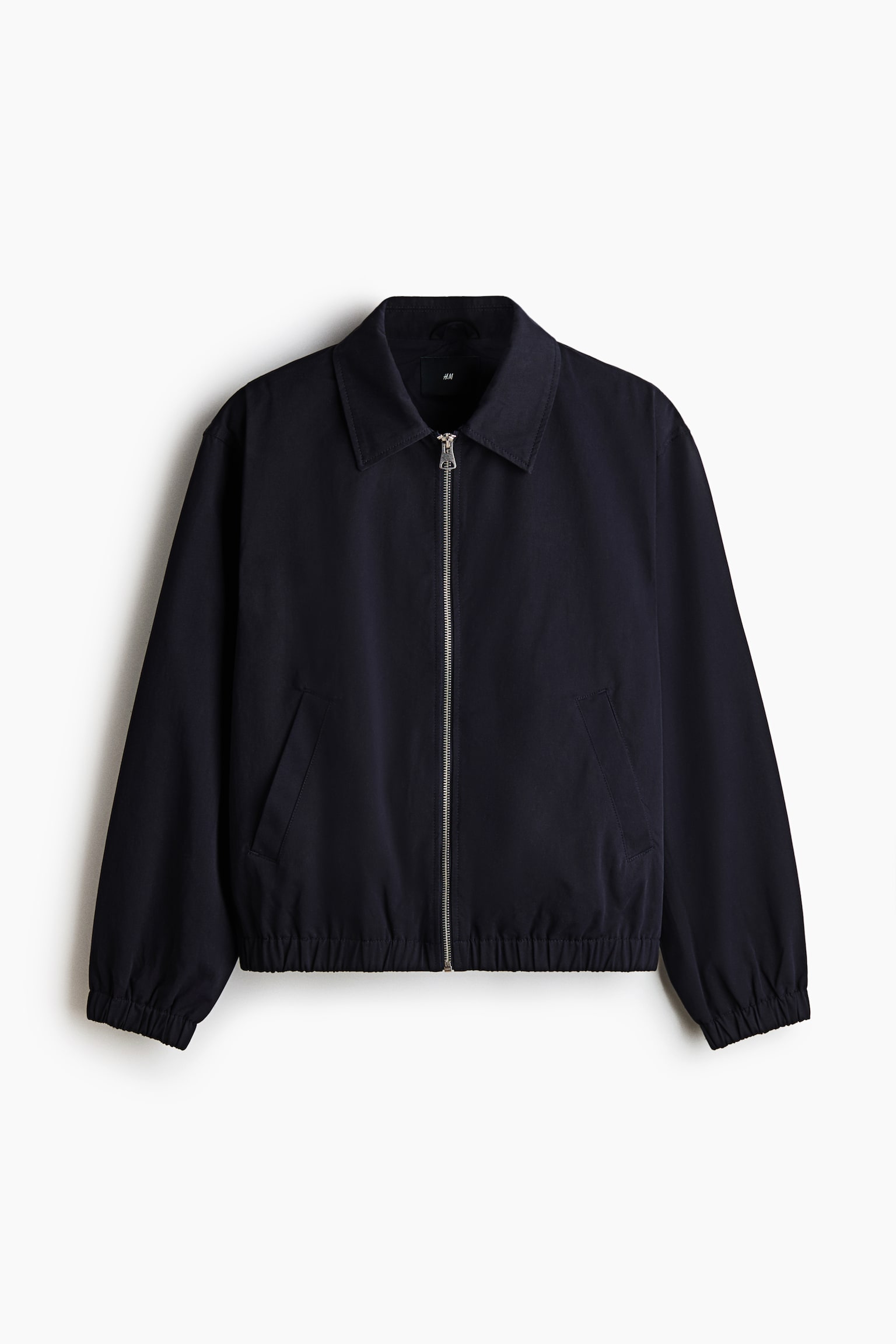 Collared cotton jacket - Navy blue/Black/Beige - 2