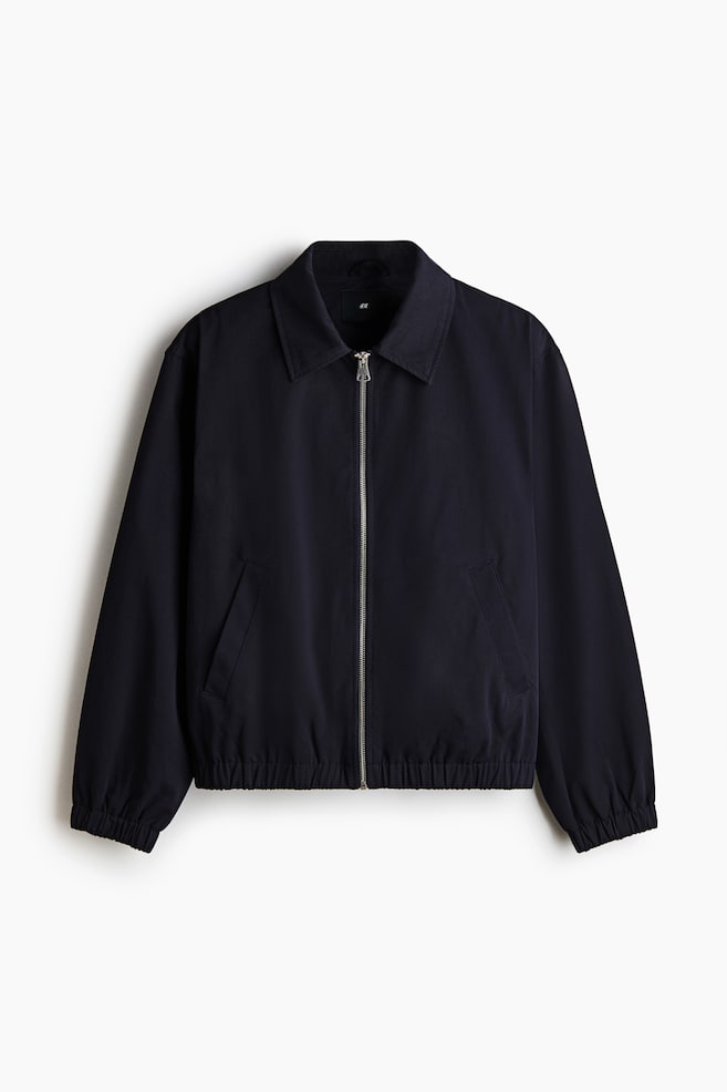Cotton Jacket with Collar - Navy blue/Bright red/Beige/Black - 1