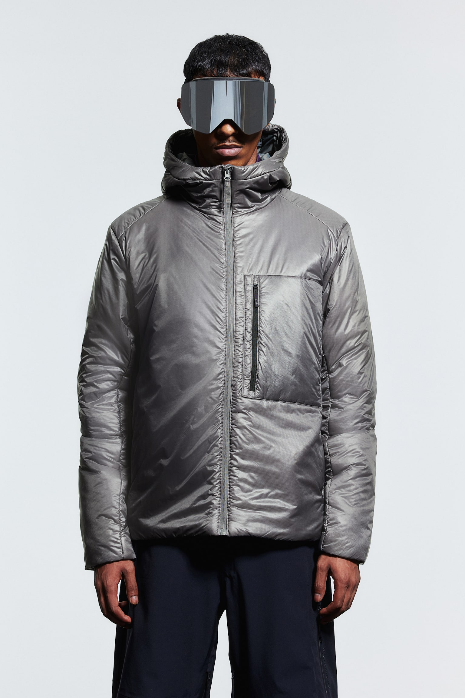 Regular Fit Insulated jacket in ThermoMove™ - Dark grey/Black - 1